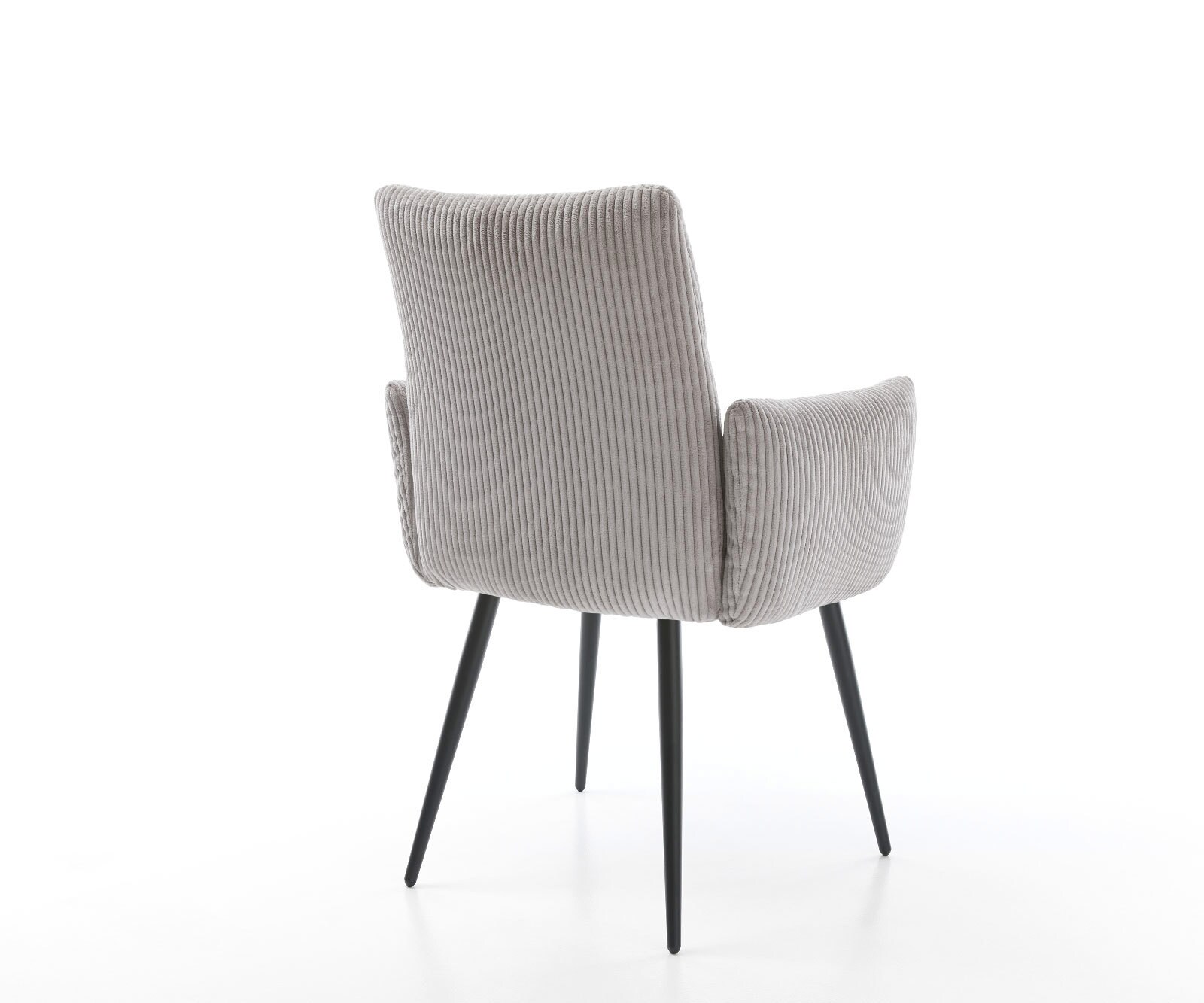 Esszimmerstuhl Jova-Flex mit Armlehnen Cord Silbergrau 4-Fuß konisch Schwarz Taschenfederkern 5