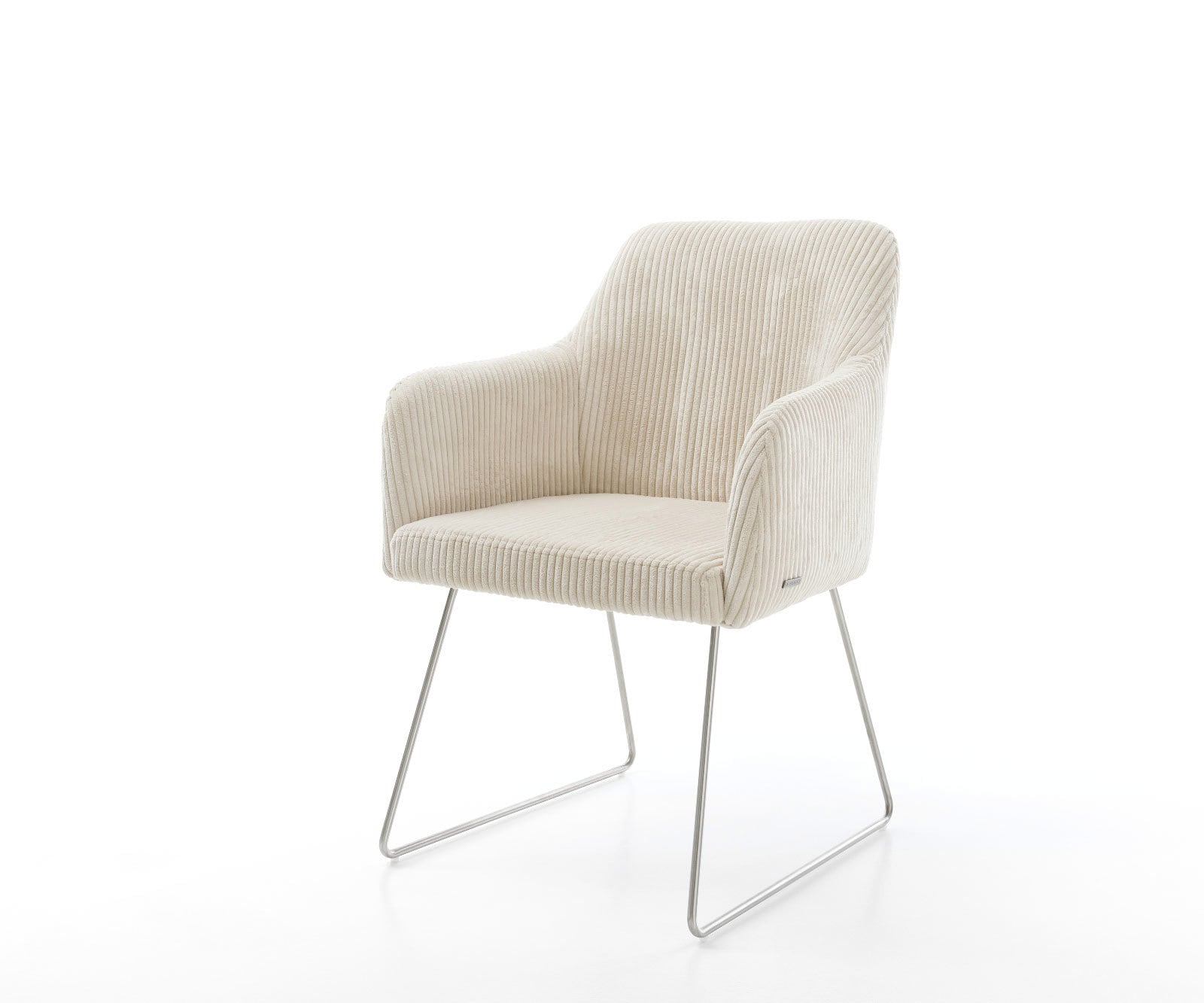 Esszimmerstuhl Greg-Flex Cord Beige Kufengestell Edelstahl Taschenfederkern Esszimmerstuhl Greg-Flex Cord Beige Kufengestell Edelstahl Taschenfederkern