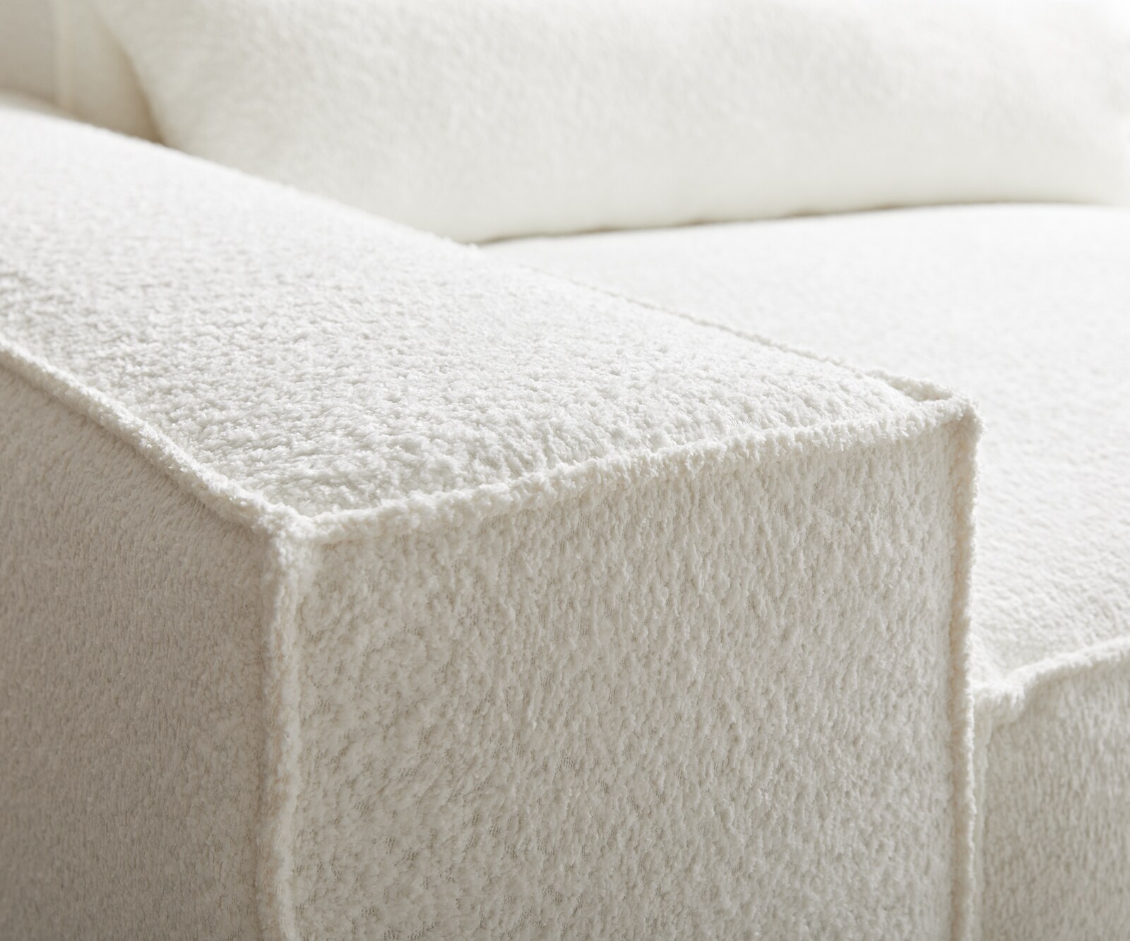 Canapé d'angle Sirpio L 350x160 cm Bouclee Crème-blanc Recamiere variable 3