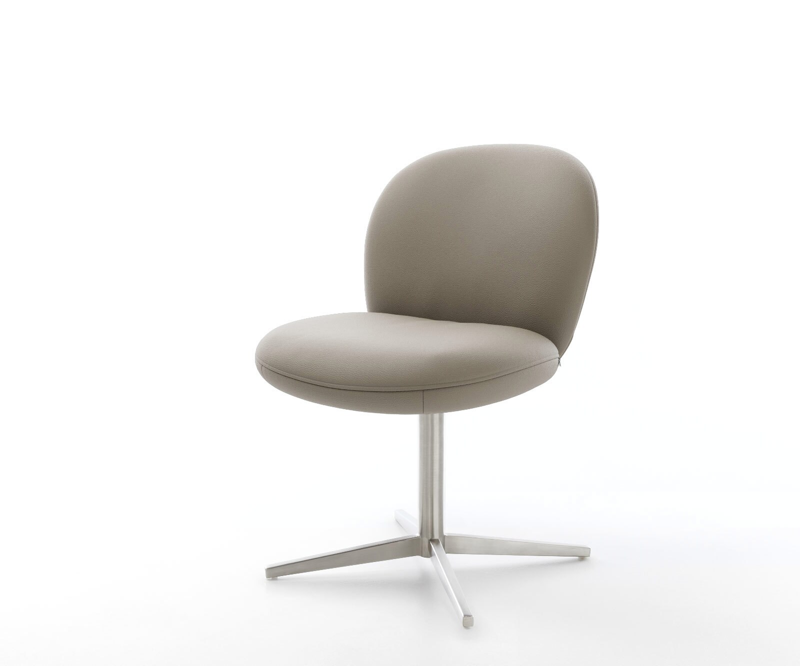 Drehstuhl Nube-Flex Echt-Leder Schlamm Fußkreuz Edelstahl 360° drehbar Taschenfederkern 1