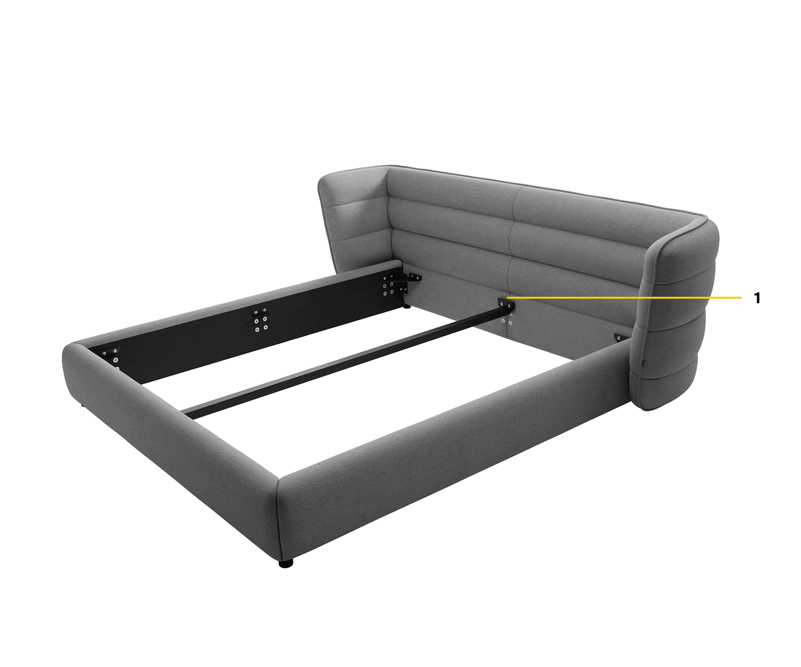 Sommier rembourré Simea 180x200 cm Bouclé Gris Argenté 8