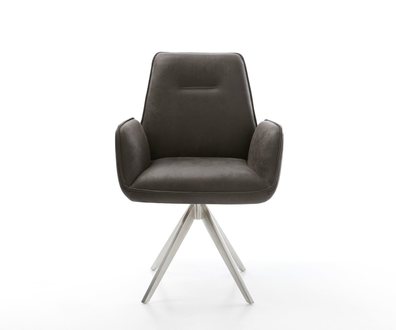 Esszimmerstuhl Zoa-Flex Mikrofaser Anthrazit Vintage Kreuzgestell kantig Edelstahl Taschenfederkern 1 Esszimmerstuhl Zoa-Flex Mikrofaser Anthrazit Vintage Kreuzgestell kantig Edelstahl Taschenfederkern 1