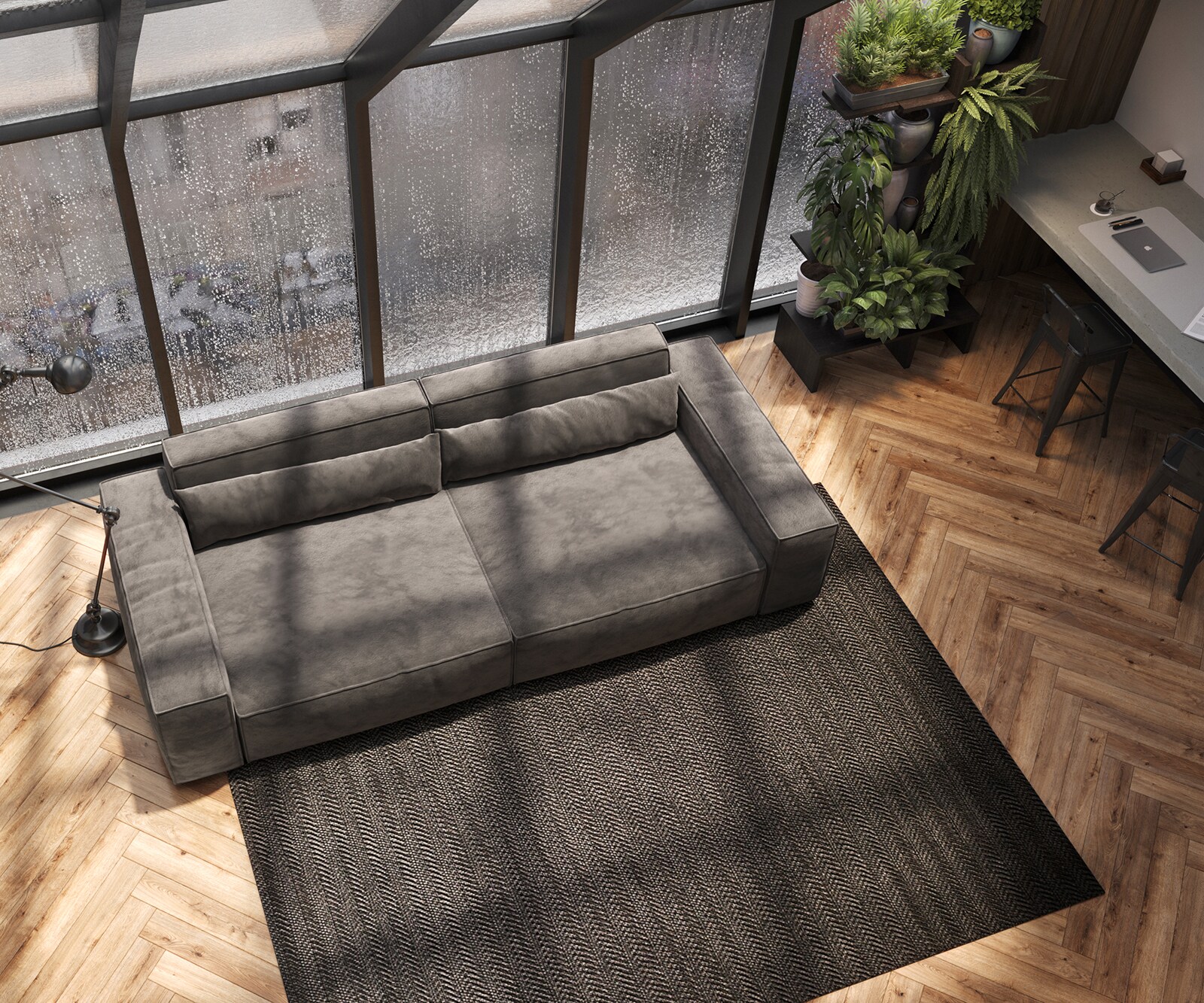 Big-Sofa Sirpio XL 270x130 cm Mikrofaser Khakibraun 4