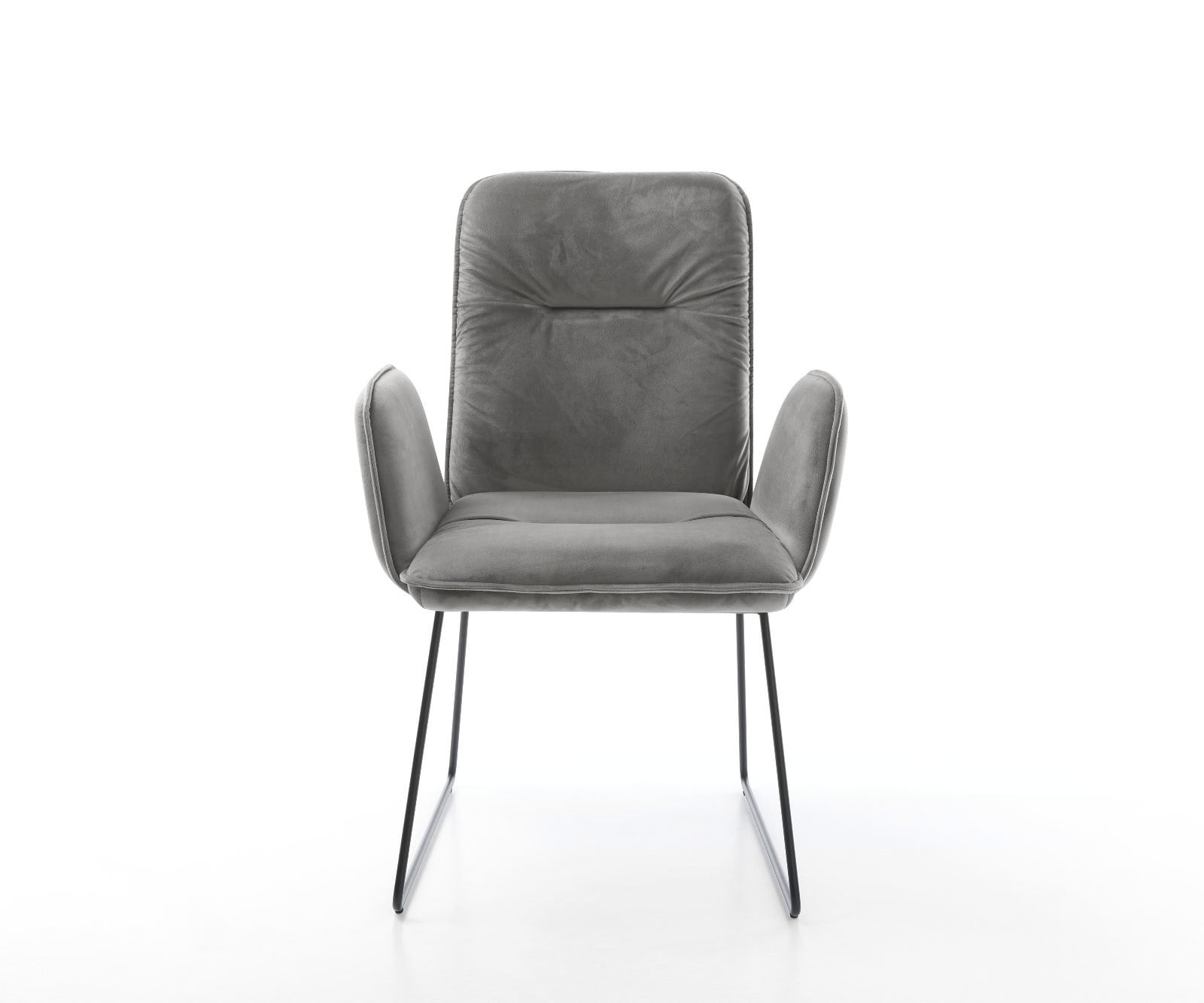 Esszimmerstuhl Vinja-Flex Samt Grau Kufengestell Schwarz 1 Esszimmerstuhl Vinja-Flex Samt Grau Kufengestell Schwarz 1