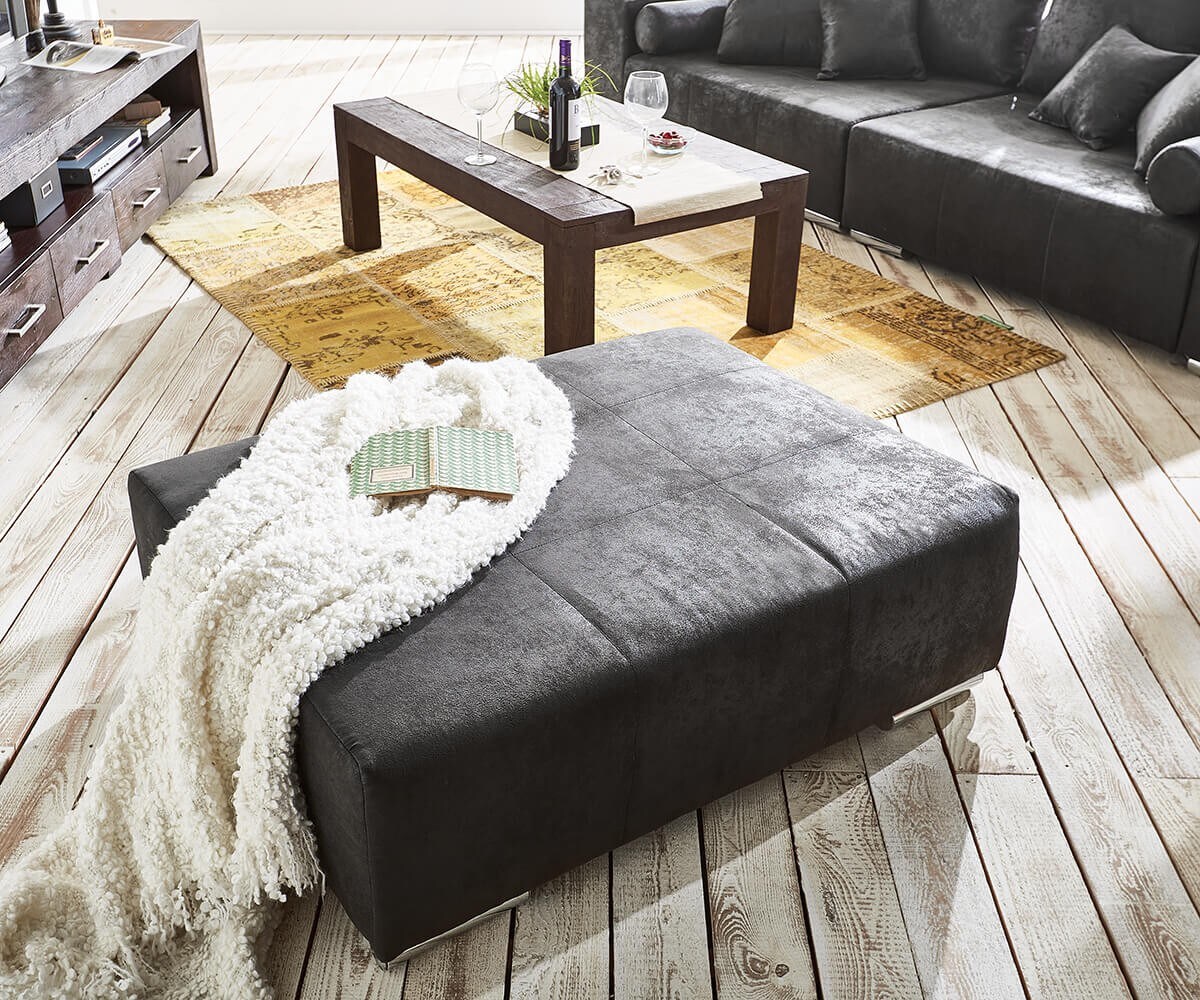 Grand Marbeya 285x115 cm anthracite tabouret aspect antique bigsofa 5