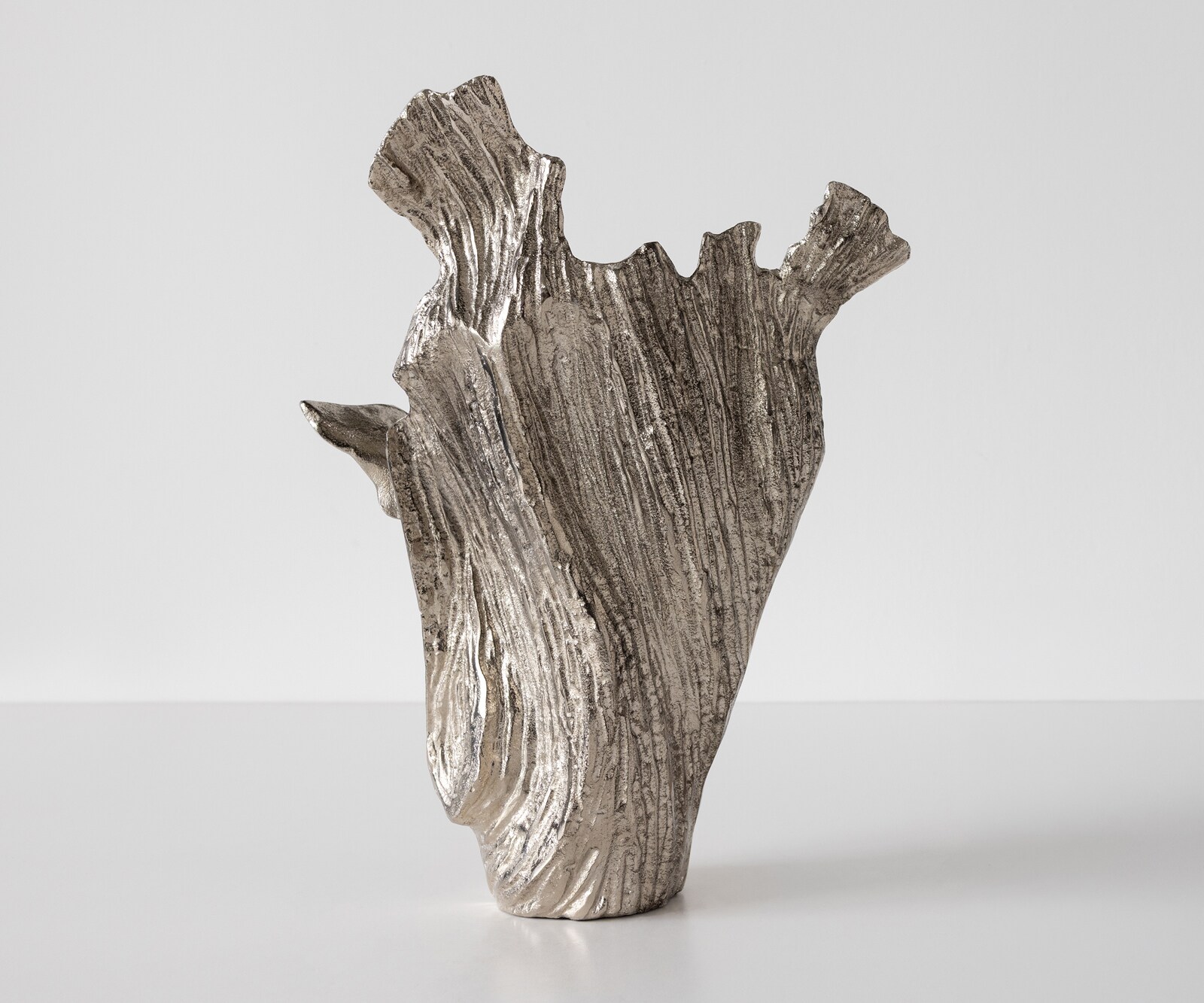 Vase Corallo l37 x P18 x H48 cm Aluminium Platin Fait main 1
