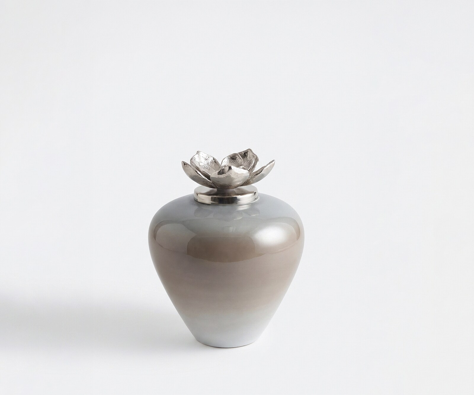 Vase Florena B19 x T19 x H24 cm Glas Mokka Opal Handgemacht