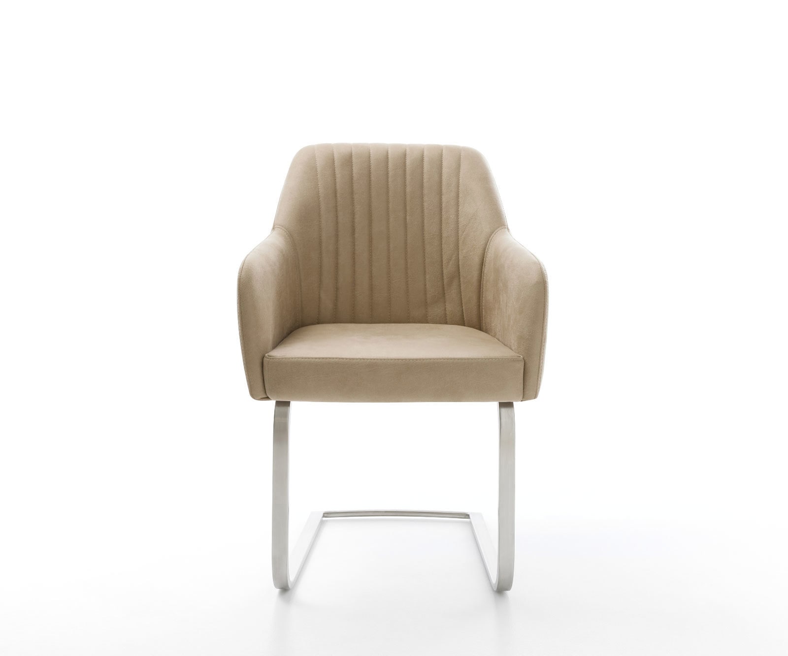 Freischwinger Greg-Flex Mikrofaser Beige Vintage Freischwinger flach Edelstahl Taschenfederkern 1 Freischwinger Greg-Flex Mikrofaser Beige Vintage Freischwinger flach Edelstahl Taschenfederkern 1