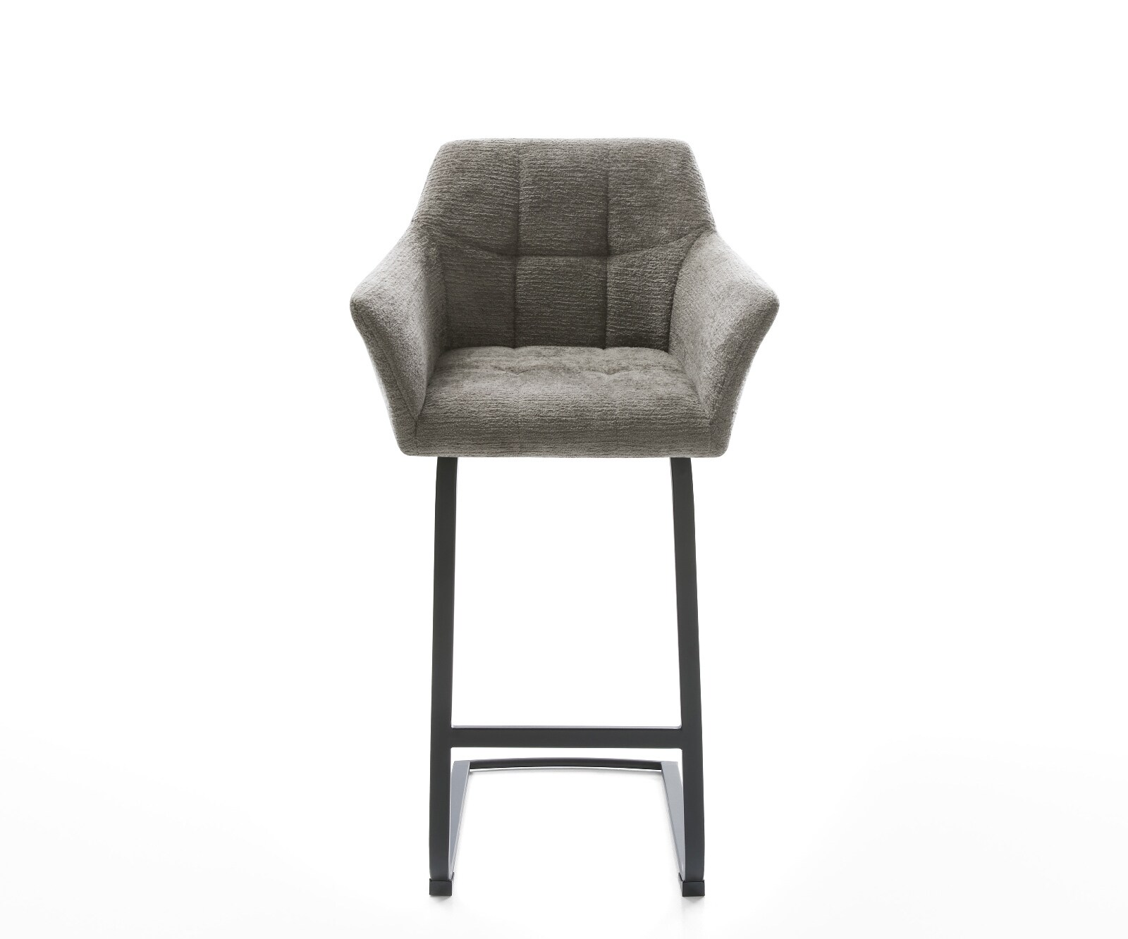 Chaise-de-bar Yulo-Flex Bouclé doux Boue Pied cantilever plat noir Noir 1