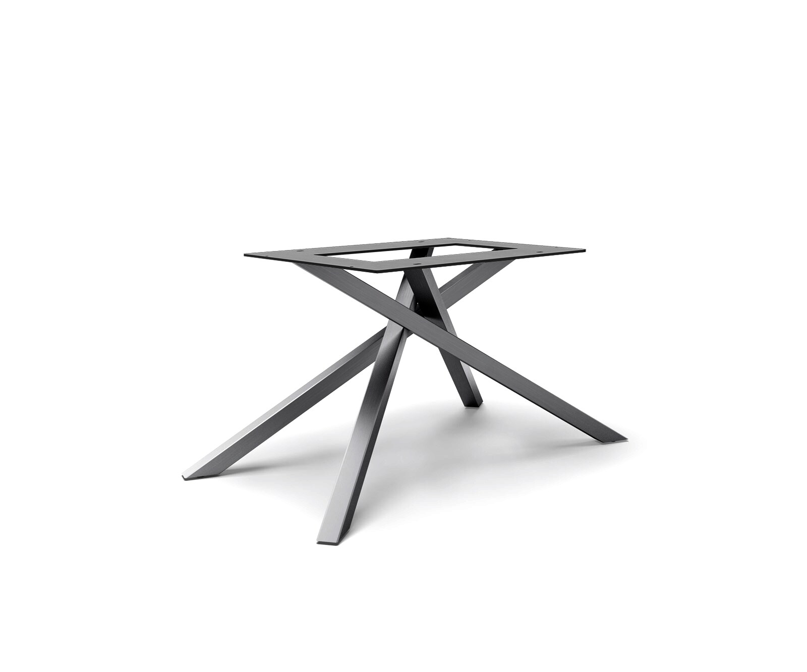 Kreuzgestell Rechteck Edelstahl Graphit für Tischplatten ab 200 cm 2
