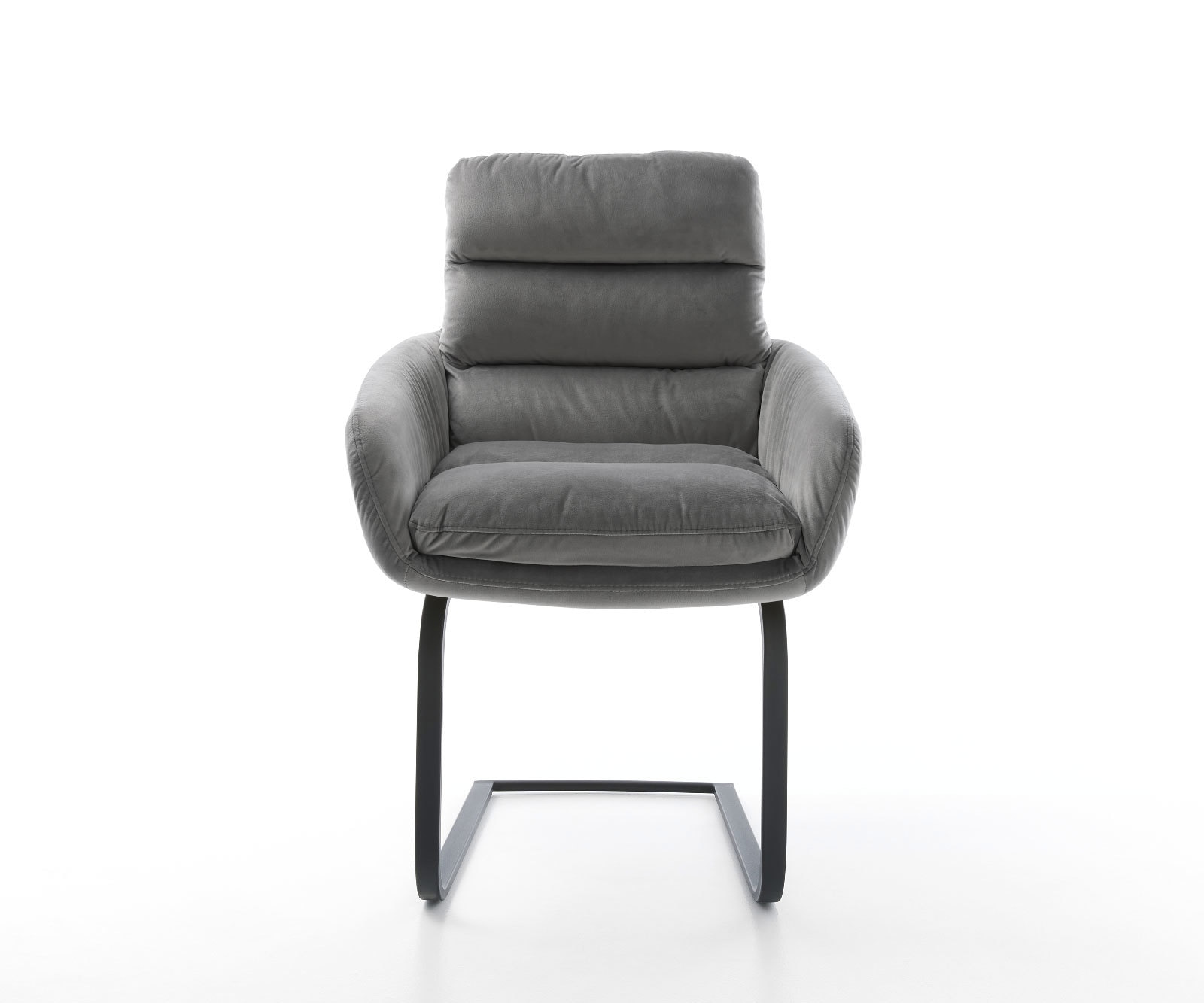 Freischwinger Abelia-Flex mit Armlehnen Samt Grau Freischwinger flach Schwarz 1 Freischwinger Abelia-Flex mit Armlehnen Samt Grau Freischwinger flach Schwarz 1