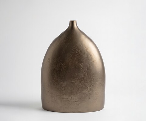 Vase Ogiva B39 x T18 x H51 cm Aluminium Aurum Satin Gegossen