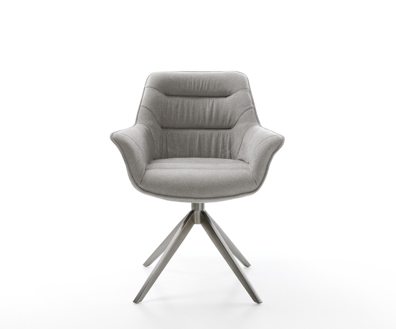 Drehstuhl Kaira-Flex Strukturstoff Soft Grau Kreuzgestell breit Graphit 360° drehbar Wippfunktion 1