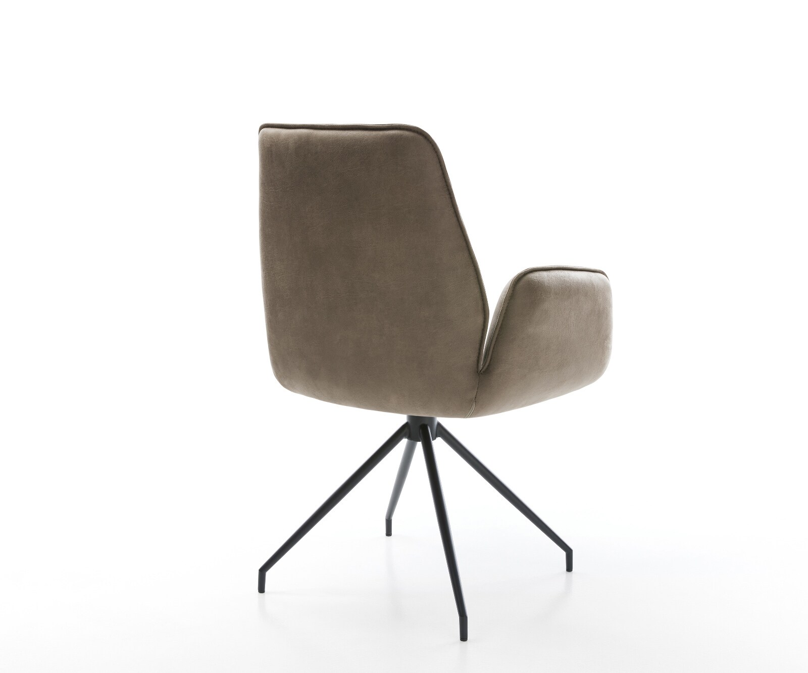 Esszimmerstuhl Zoa-Flex Mikrofaser Taupe Vintage Kreuzgestell konisch Schwarz Taschenfederkern 5