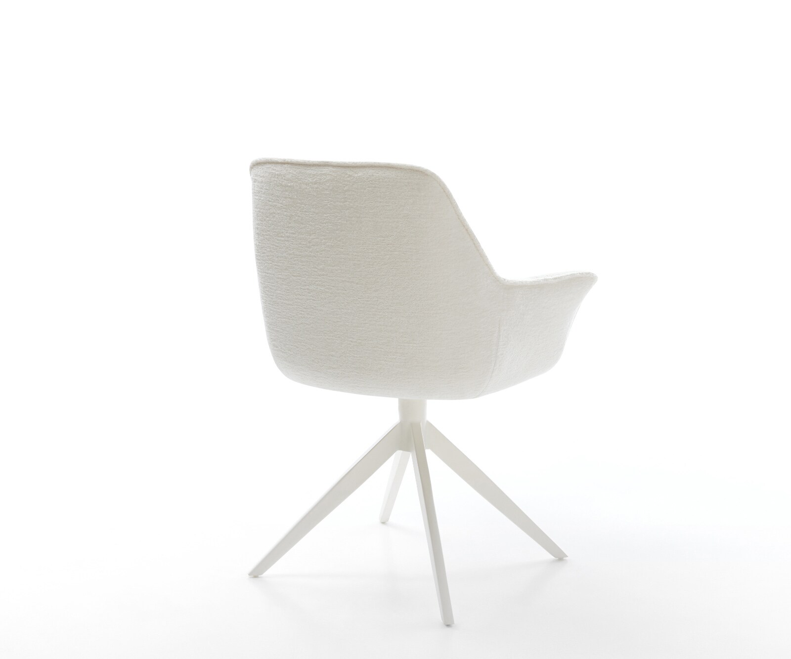 Chaise-pivotante Kaira-Flex bouclé doux beige pied croisé large blanc pivotement sur 360° fonction bascule 5