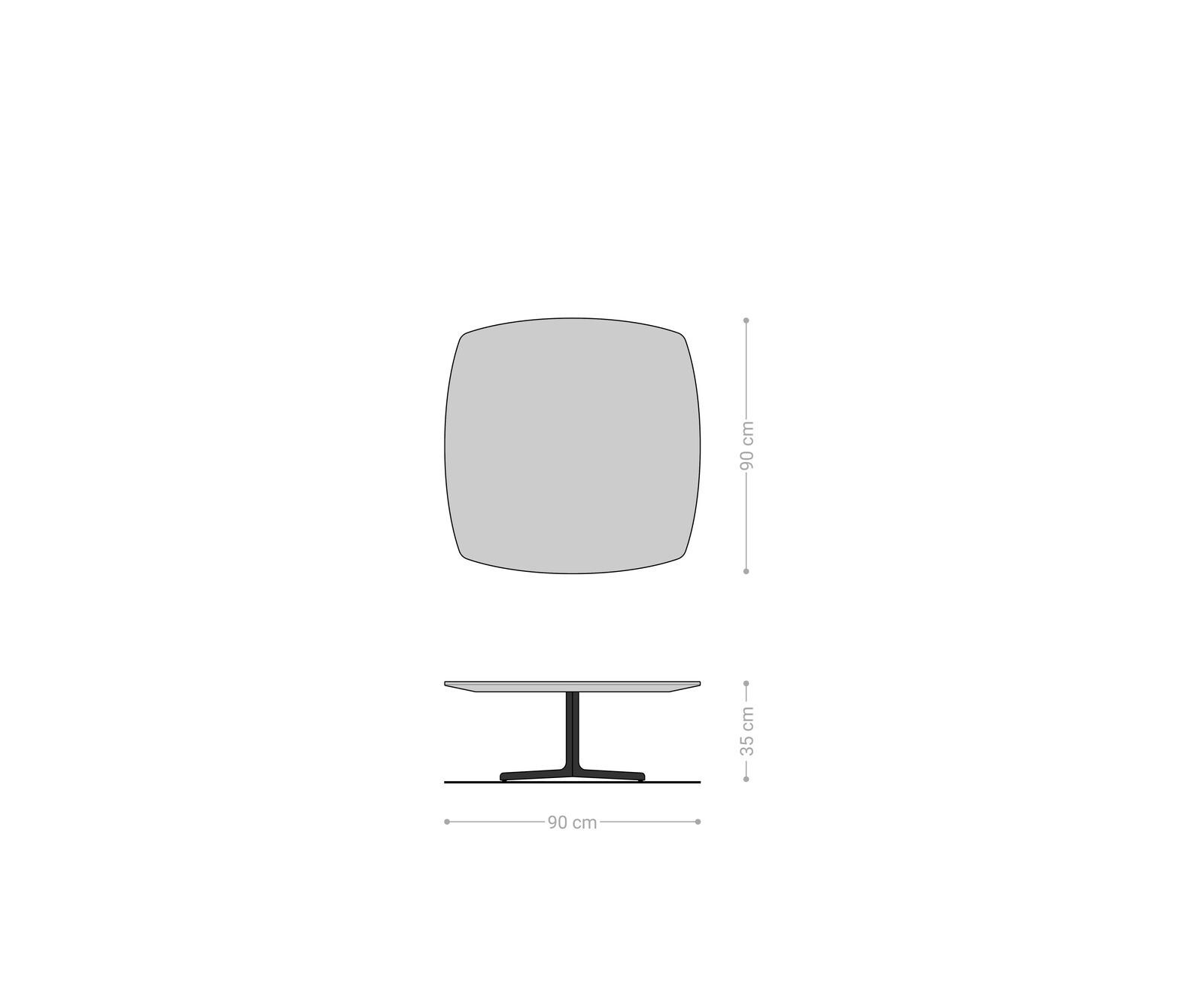 Couchtisch Talita 90x90 cm Ulme Natur Metall Effektfinish Titan 6