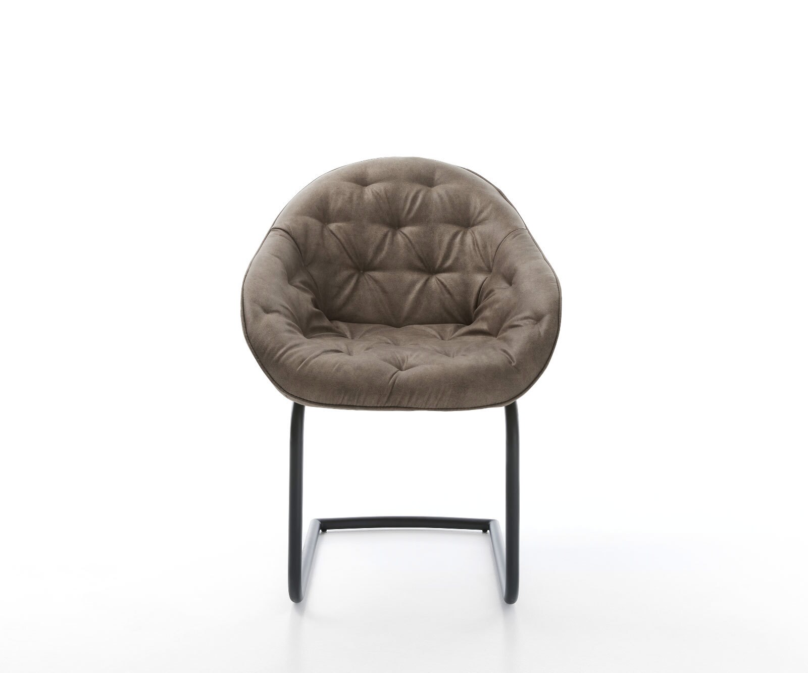 Freischwinger Gaio-Flex Mikrofaser Taupe Vintage Freischwinger rund Schwarz 2