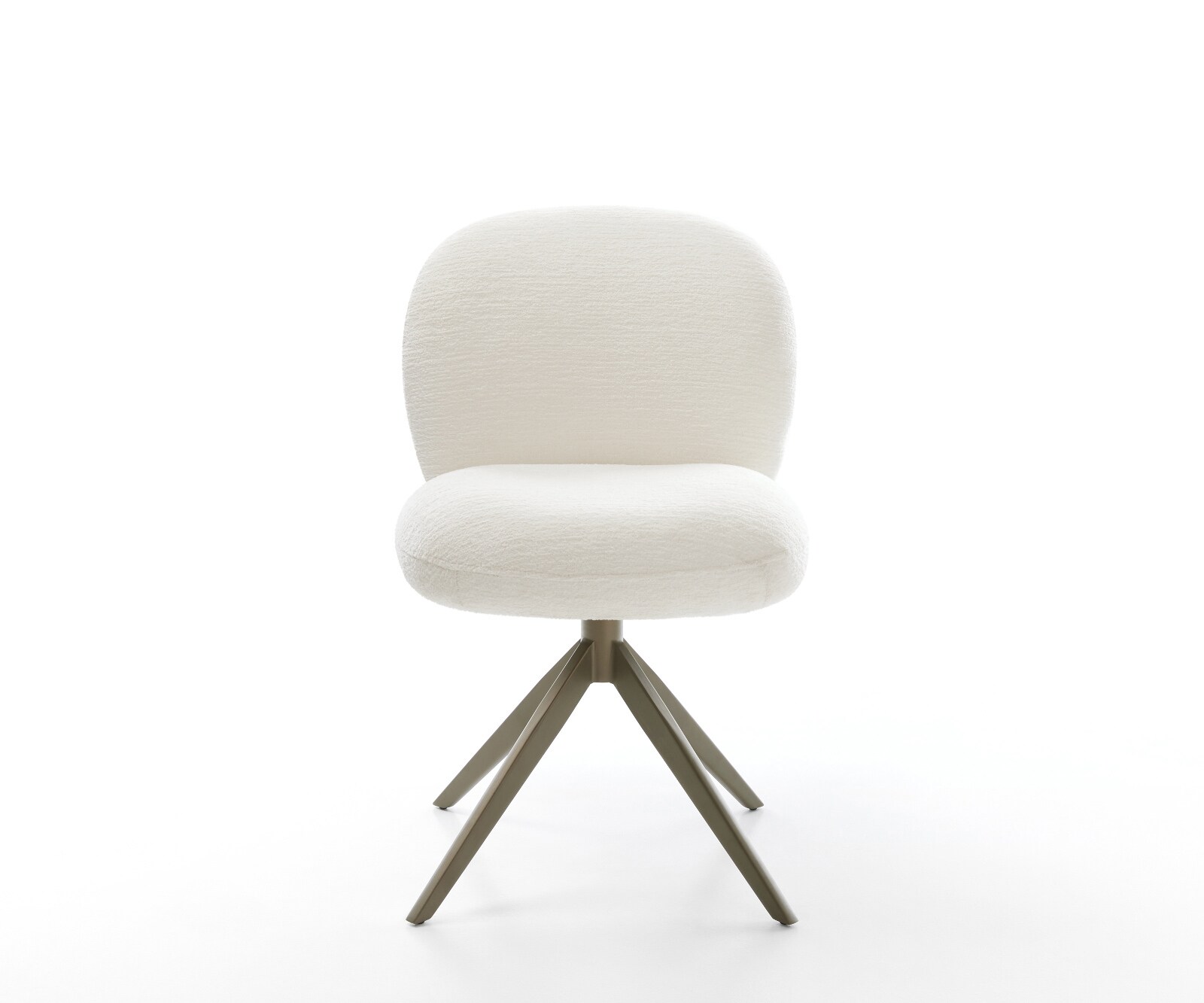 Chaise-pivotante Nube-Flex bouclé doux beige pied croisé large aspect titane pivotement sur 360° fonction bascule resorts ensachés 1