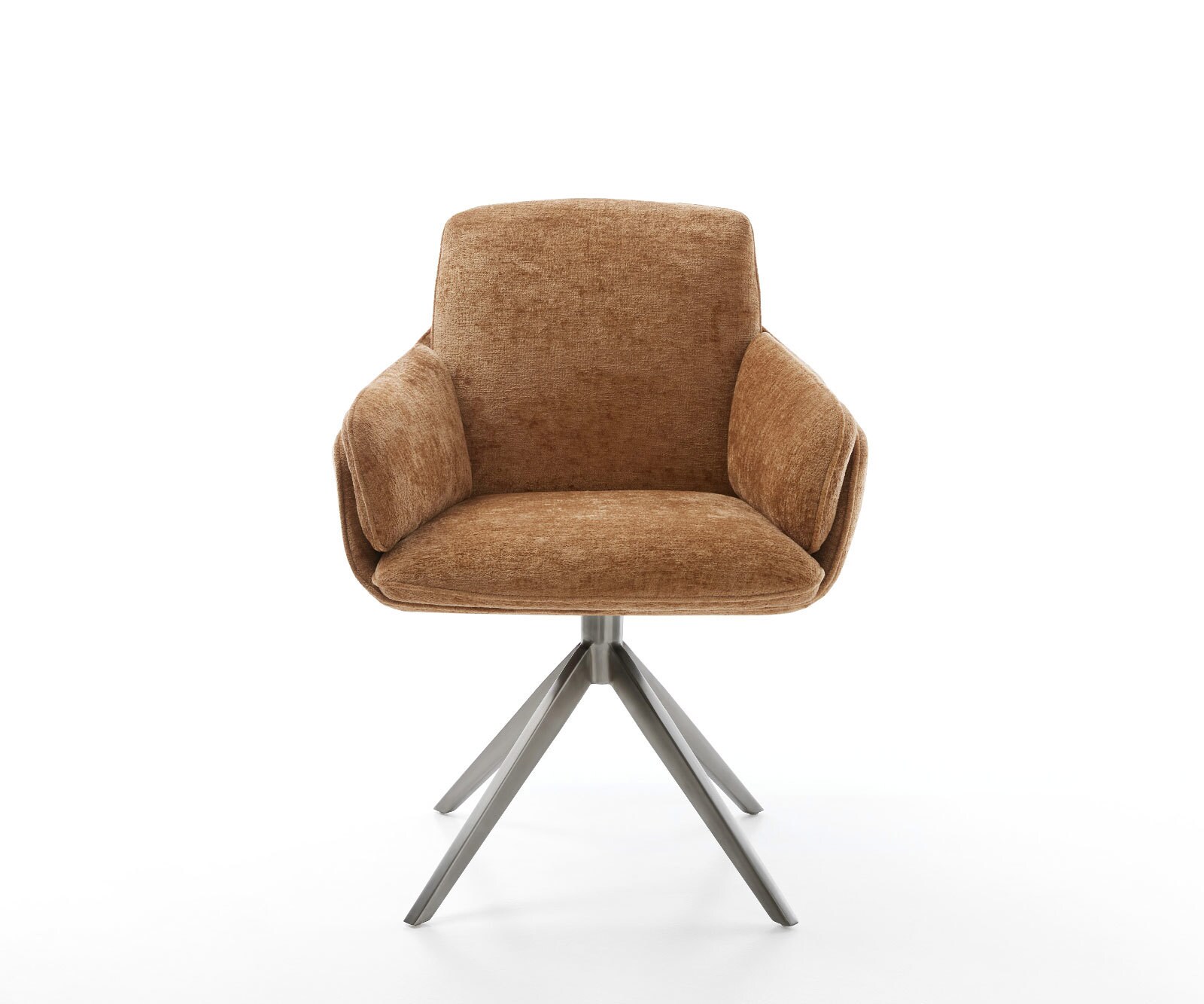 Chaise-pivotante Luan-Flex mit Armlehnen chenille rouille pied croisé large grafiete pivotement sur 360° fonction bascule 1