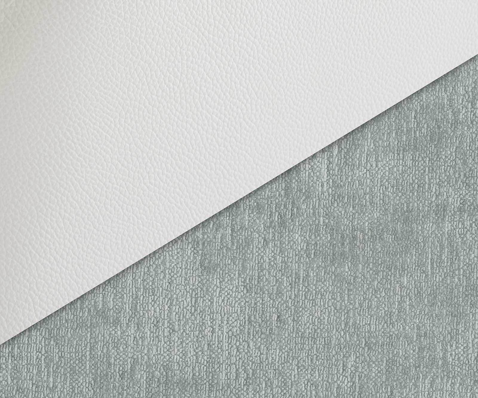 Drehstuhl Zoa-Flex Materialmix Echtleder Weiß-Pastellblau Kreuzgestell breit Weiß 360° drehbar Wippfunktion Taschenfederkern 2