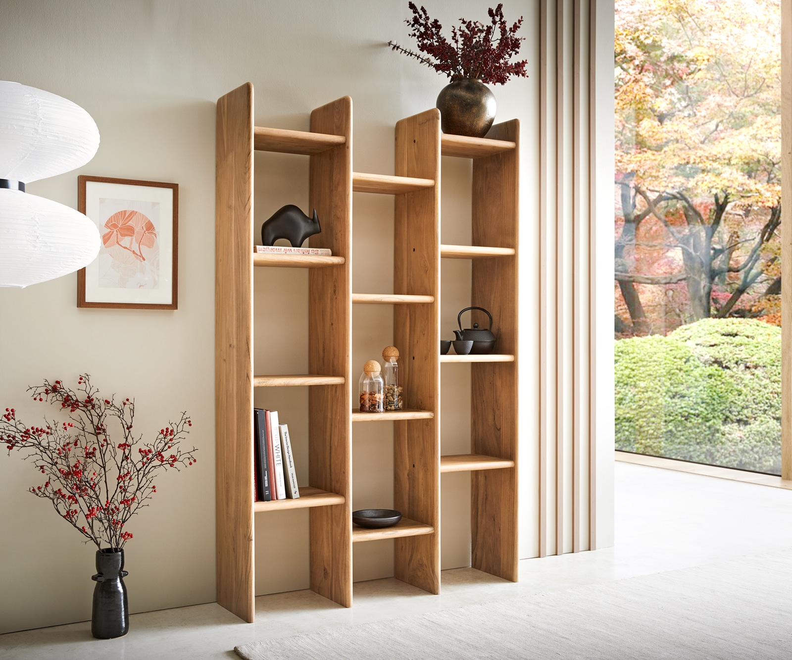 Bibliothèque Tizi 110x175 cm acacia naturel Bibliothèque Tizi 110x175 cm acacia naturel