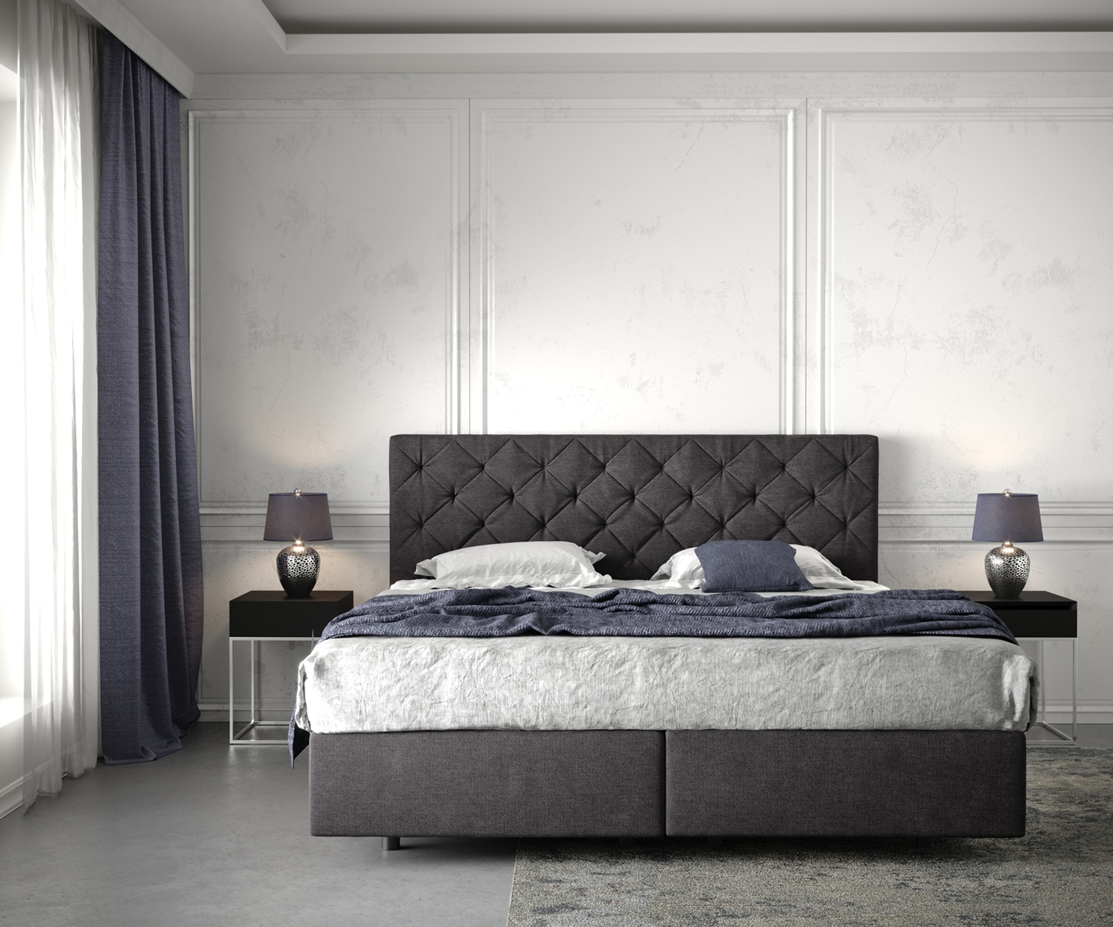 Boxspringbett Dream-Great 180x200 cm Schwarz mit Matratze und Topper 1 Boxspringbett Dream-Great 180x200 cm Schwarz mit Matratze und Topper 1