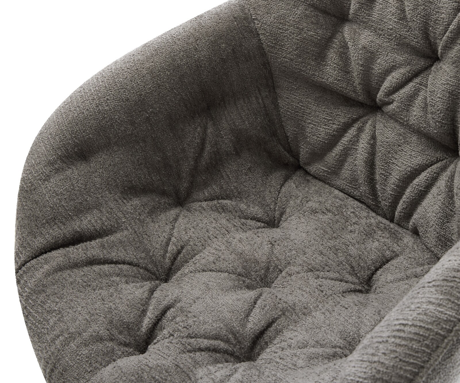 Chaise-de-salle-à-manger Gaio-Flex bouclé doux couleur boue 4 pieds coniques acier inoxydable 4