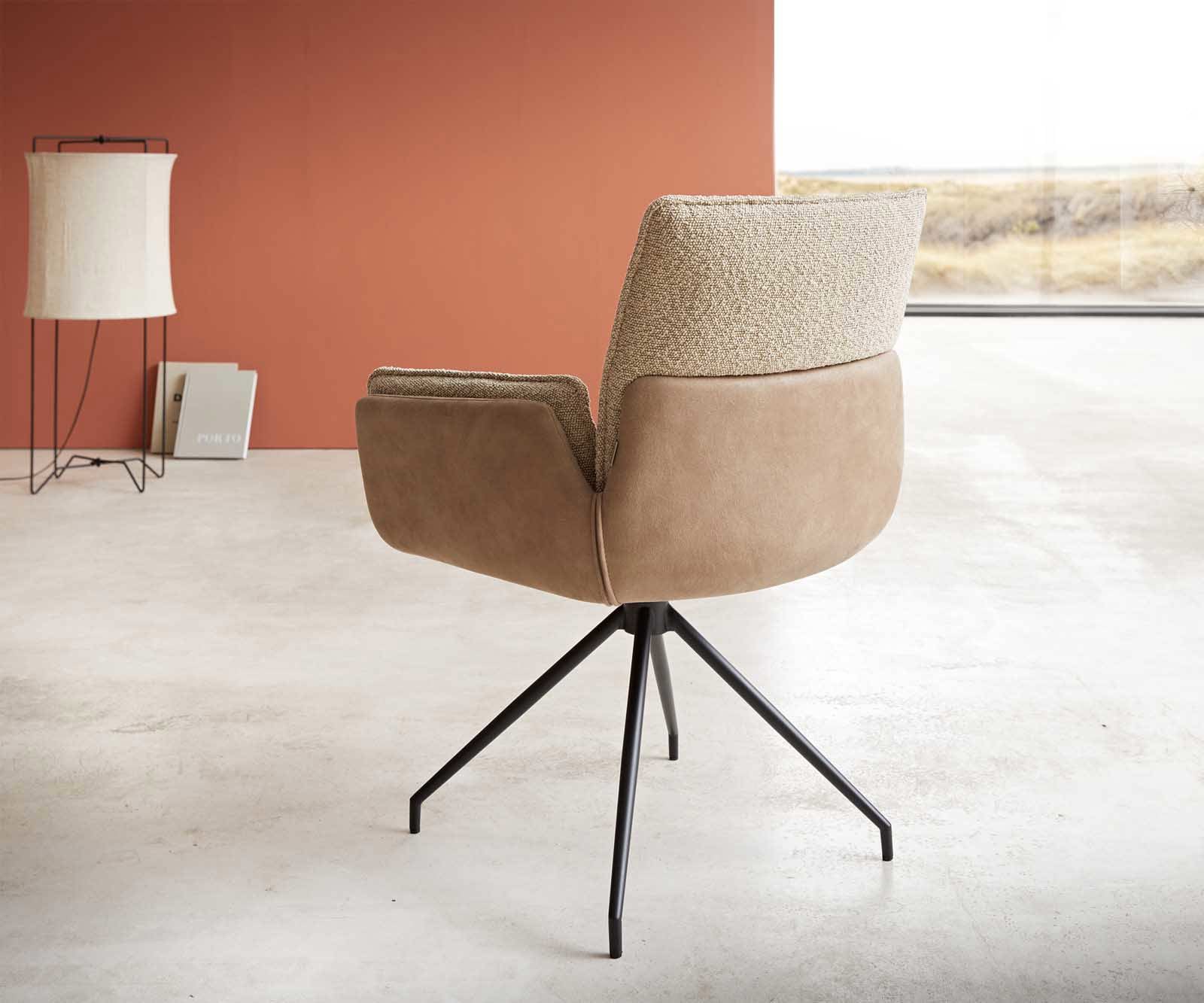 Drehstuhl Nela-Flex Materialmix Schlamm Kreuzgestell konisch Schwarz 180° drehbar 4 Drehstuhl Nela-Flex Materialmix Schlamm Kreuzgestell konisch Schwarz 180° drehbar 4