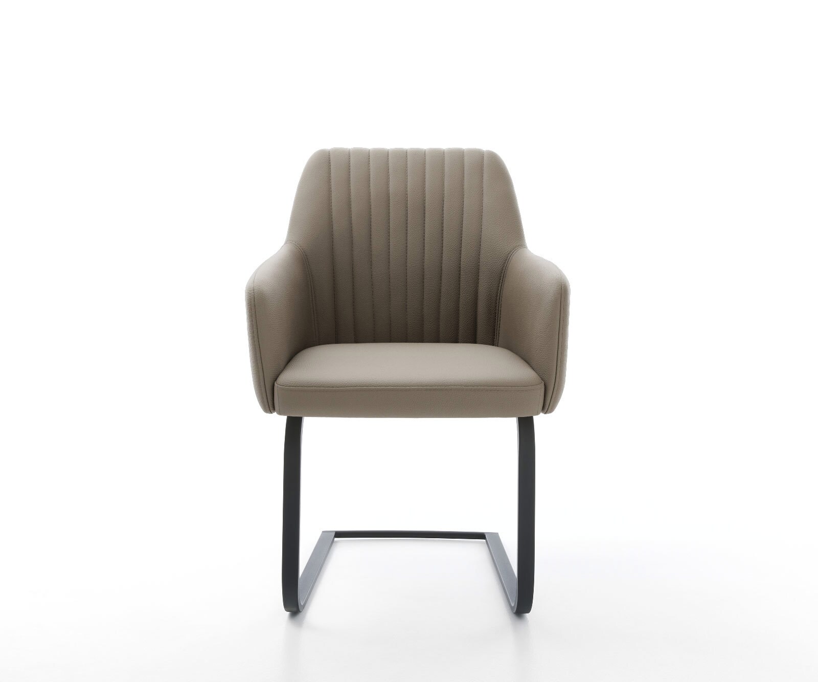Cantilever Greg-Flex cuir de vache couleur boue pied cantilever plat noir ressorts ensachés 1
