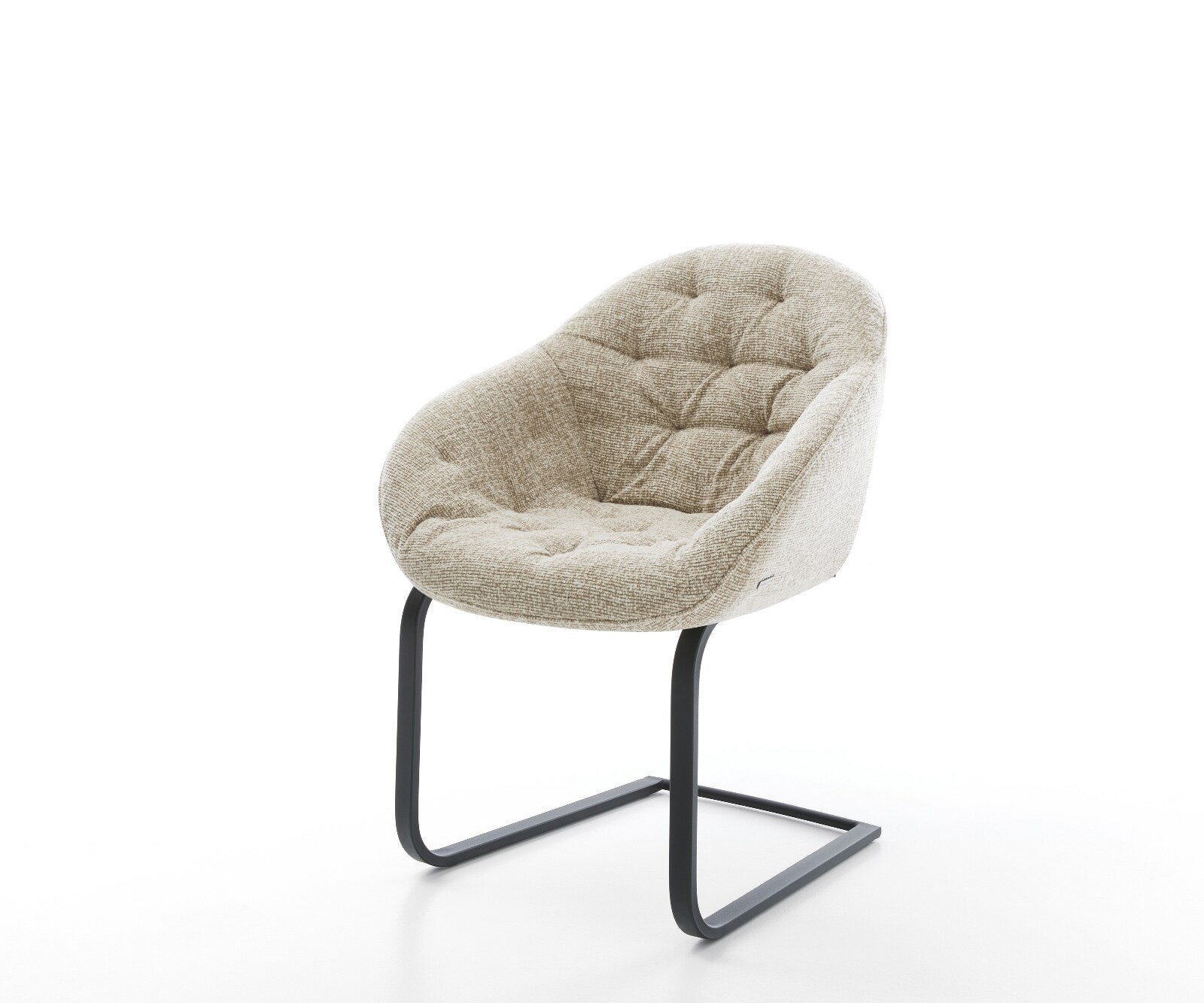 Cantilever Gaio-Flex tissu tissé doux beige pied cantilever plat noir 1