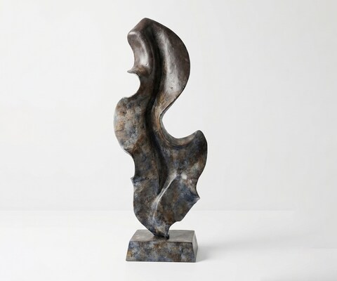 Skulptur Arvena B37 x T16 x H92 cm Aluminium Umbra Antica Handgemacht