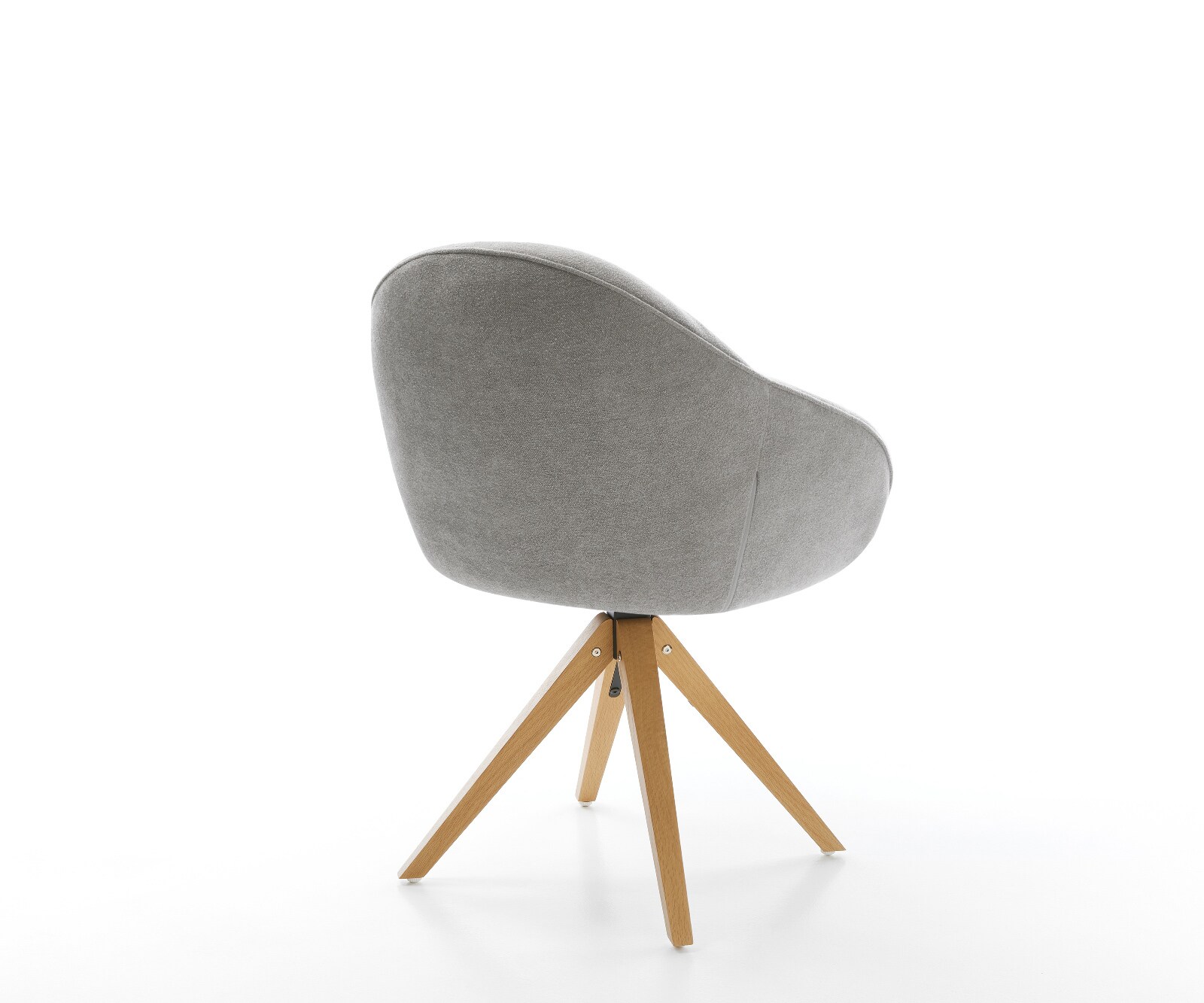 Drehstuhl Gaio-Flex Strukturstoff Soft Grau Holzgestell kantig Natur 360° drehbar 5