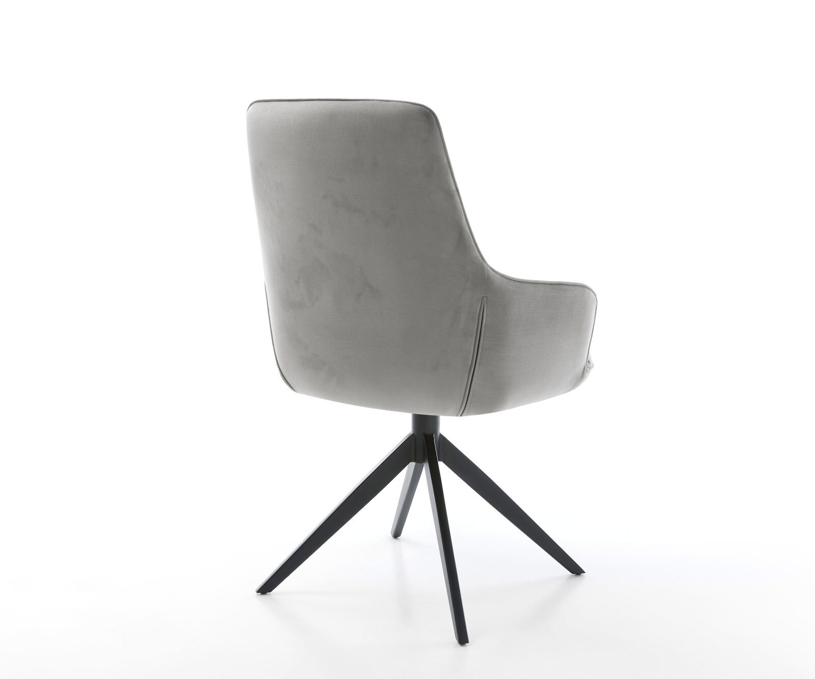 Chaise-pivotante Zelia-Flex velours gris pied croisé large noir pivotement sur 360° fonction bascule ressorts ensachés 4