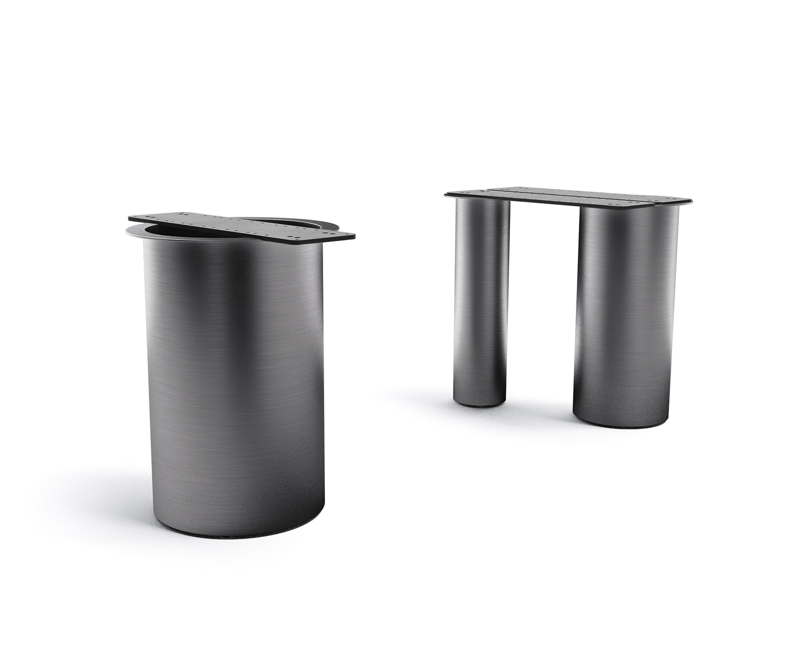 Tischgestell Troa Edelstahl Graphit für Tischplatten ab 200 cm Tischgestell Troa Edelstahl Graphit für Tischplatten ab 200 cm