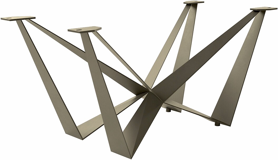 Piètement-de-table Spider finition métal effet titane pour tables à rallonges de 180 à 300 cm