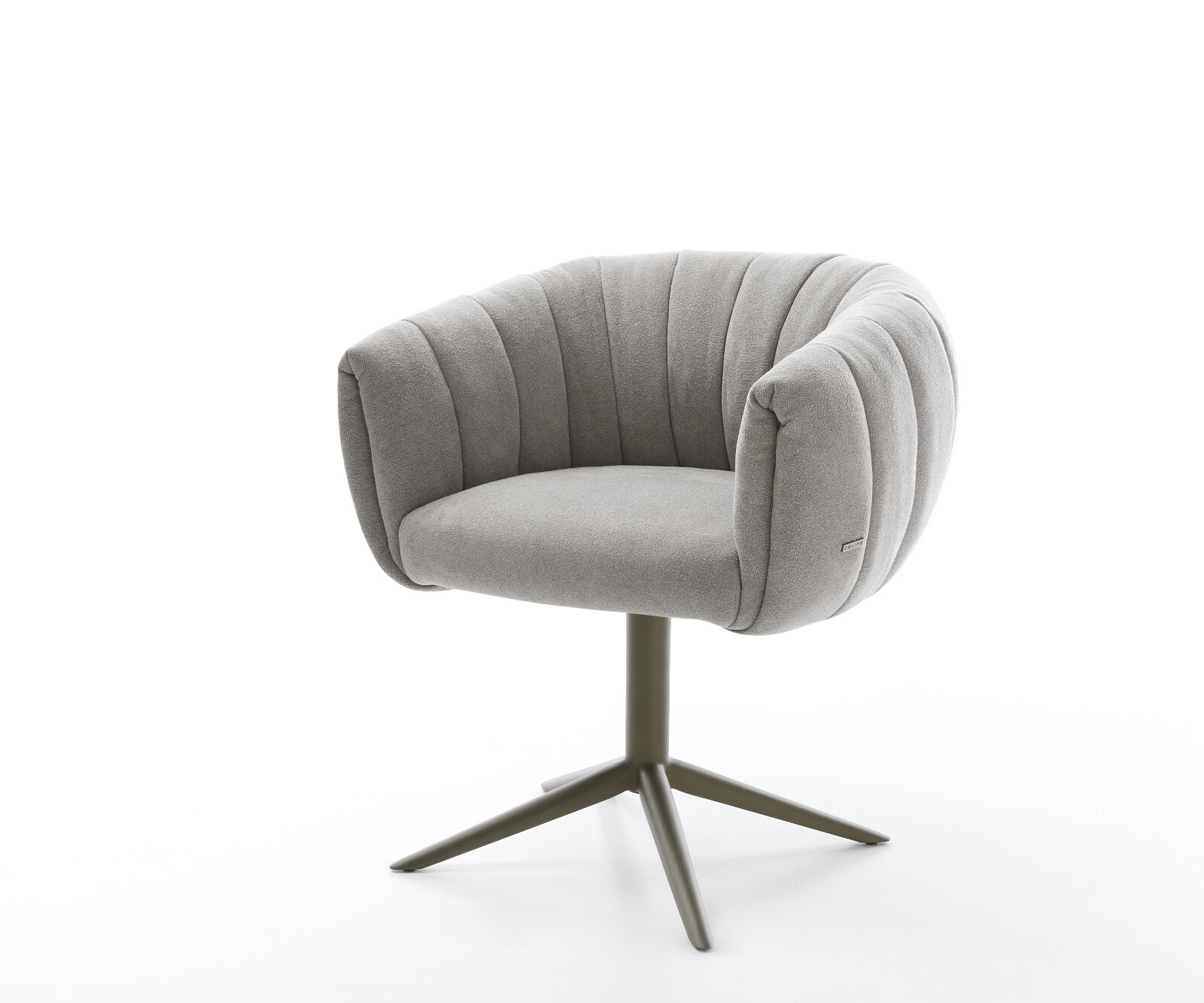 Drehstuhl Jada-Flex Strukturstoff Soft Grau Fußkreuz Effektfinish Titan 360° drehbar Wippfunktion Taschenfederkern