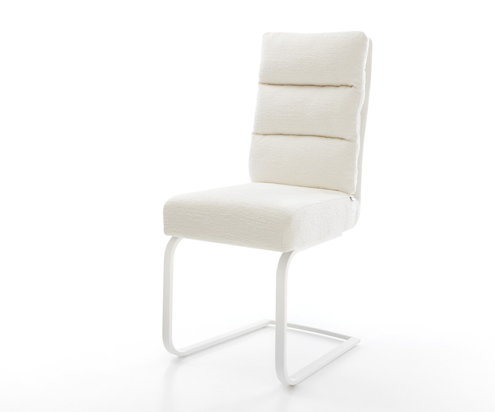 Freischwinger Pela-Flex Bouclé Soft Beige Freischwinger flach Weiß Taschenfederkern 1