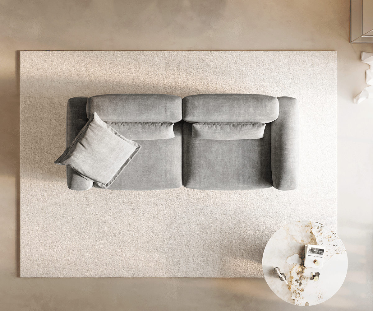 Bigsofa Freestyle 280x110 cm Tissu structuré doux Gris couture plate 6