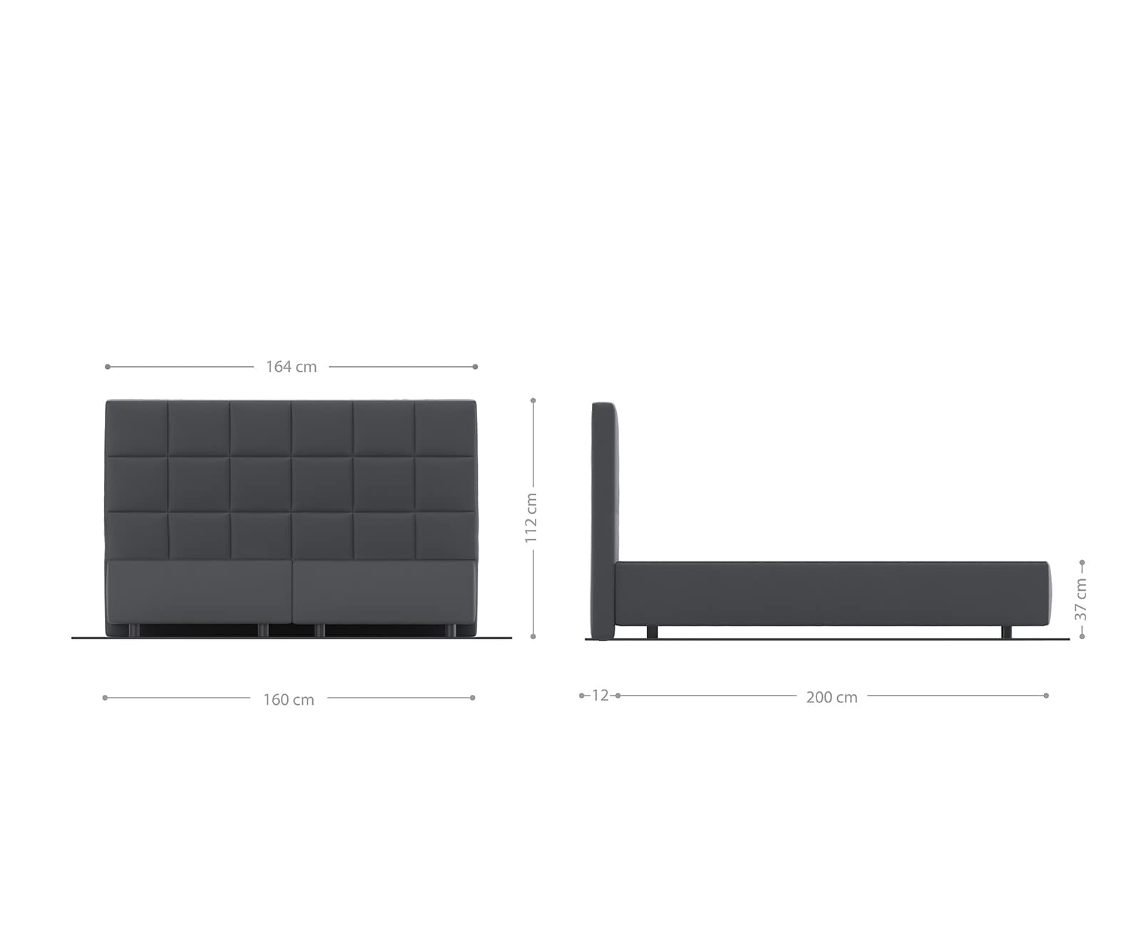 Boxspringgestell Dream-Fine 160x200 cm Mikrofaser Schwarz 3