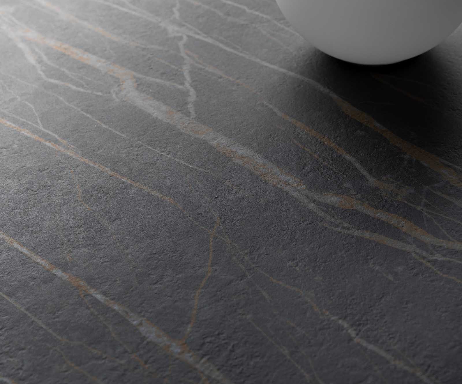 Couchtisch Torell 80x80 cm Keramik Laminam®Noir Desir Braun Metallrahmen Effektfinish Titan 4