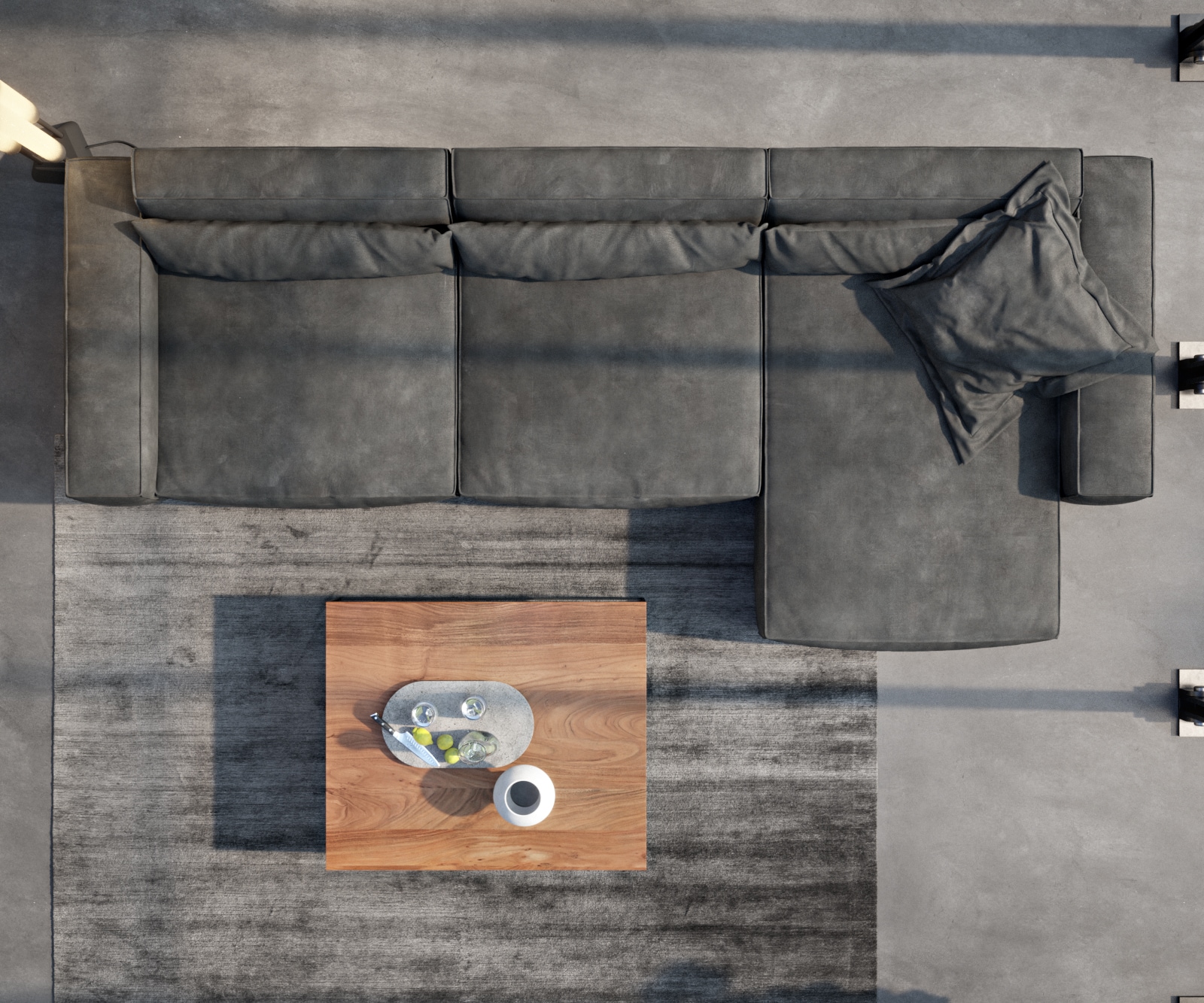 Ecksofa Sirpio XL 370x170 cm Lederimitat Vintage Anthrazit 5 Ecksofa Sirpio XL 370x170 cm Lederimitat Vintage Anthrazit 5