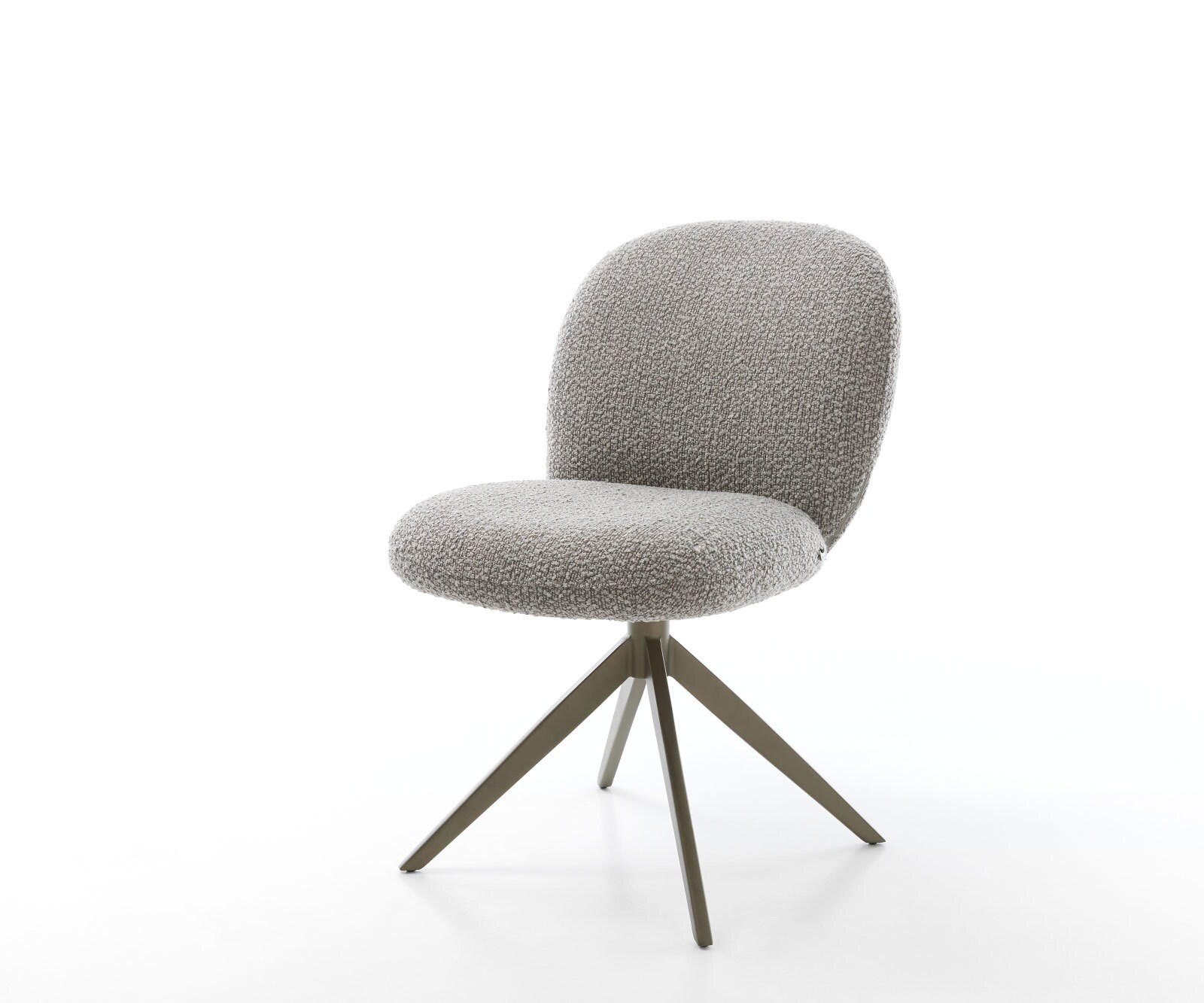 Drehstuhl Nube-Flex Bouclé Silbergrau Kreuzgestell breit Effektfinish Titan 360° drehbar Taschenfederkern