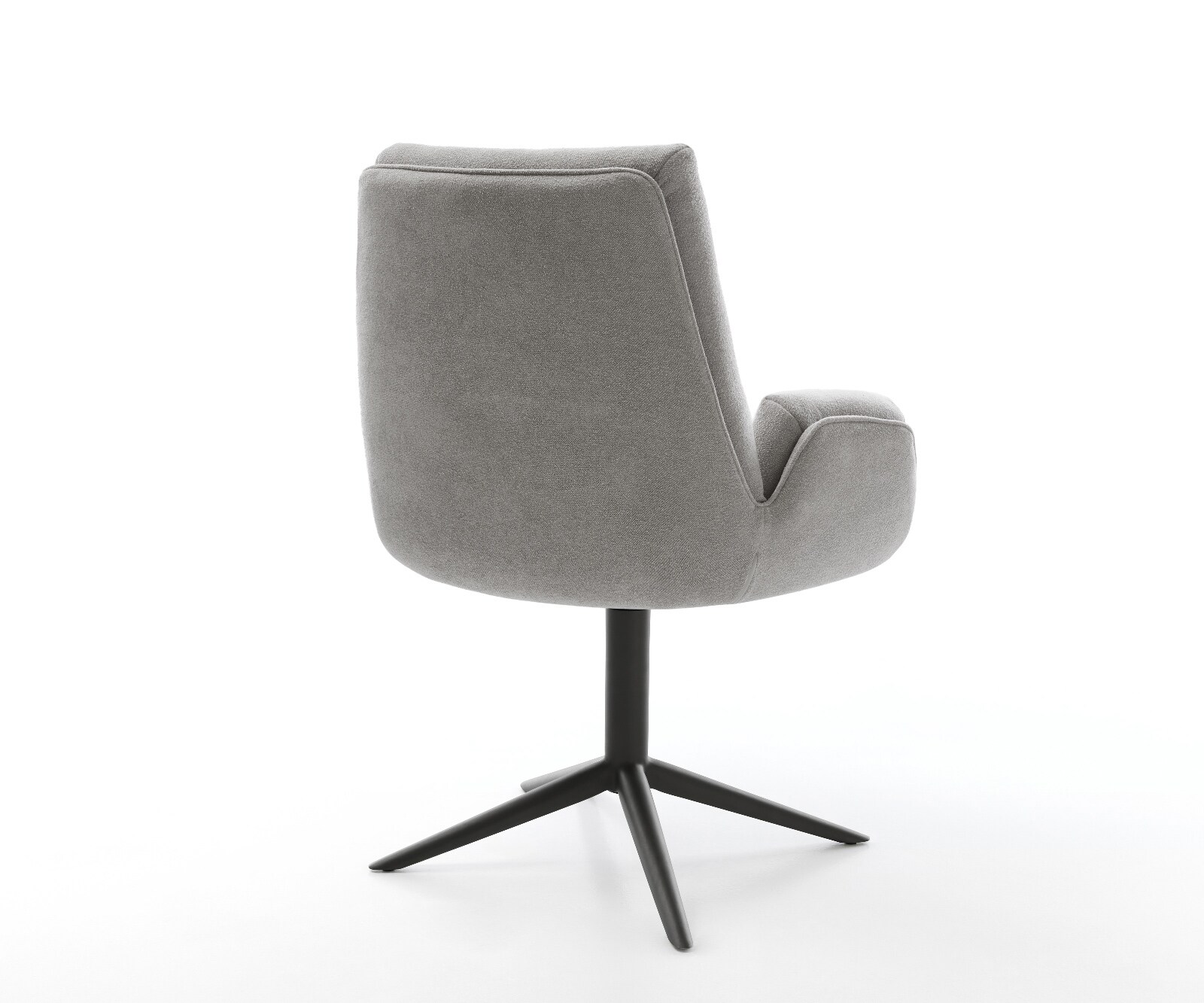 Chaise-pivotante Clea-Flex tissu structuré doux gris pied de chaise 4 branches noir pivotement sur 360° fonction bascule 5