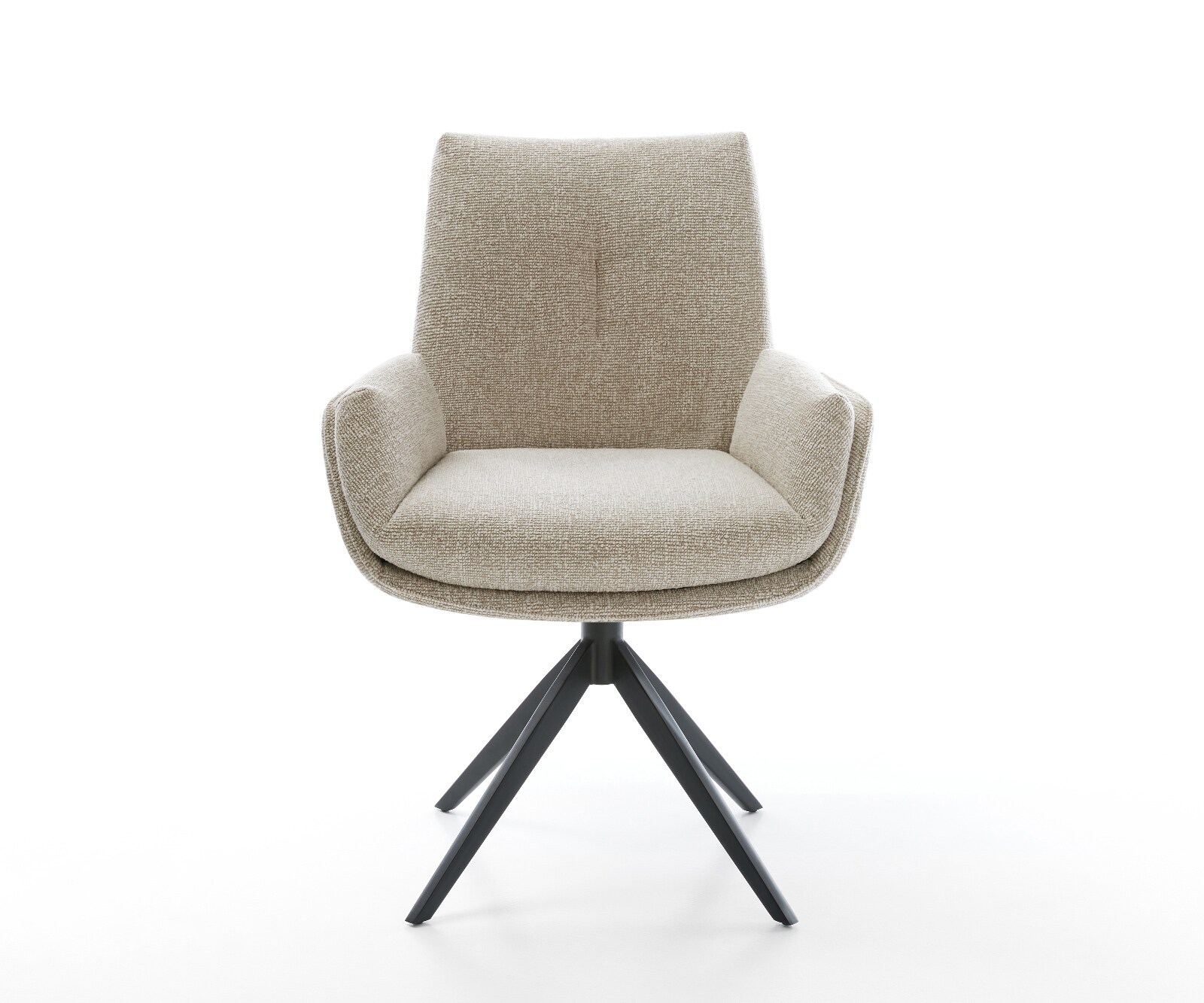 Drehstuhl Clea-Flex Webstoff Soft Beige Kreuzgestell breit Schwarz 360° drehbar Wippfunktion 2