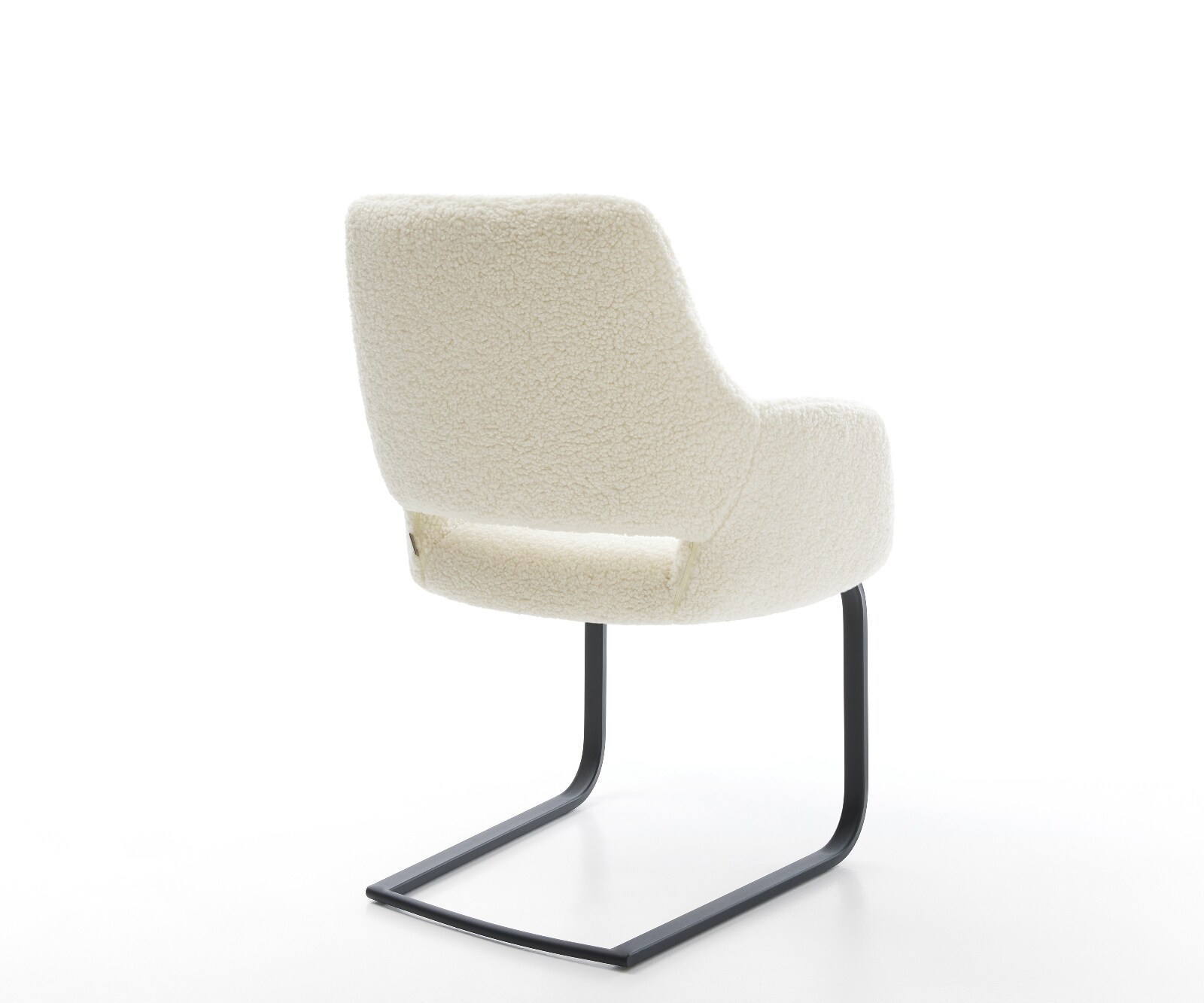 Freischwinger Yago-Flex mit Armlehnen Teddystoff Beige Freischwinger flach Schwarz Taschenfederkern 4