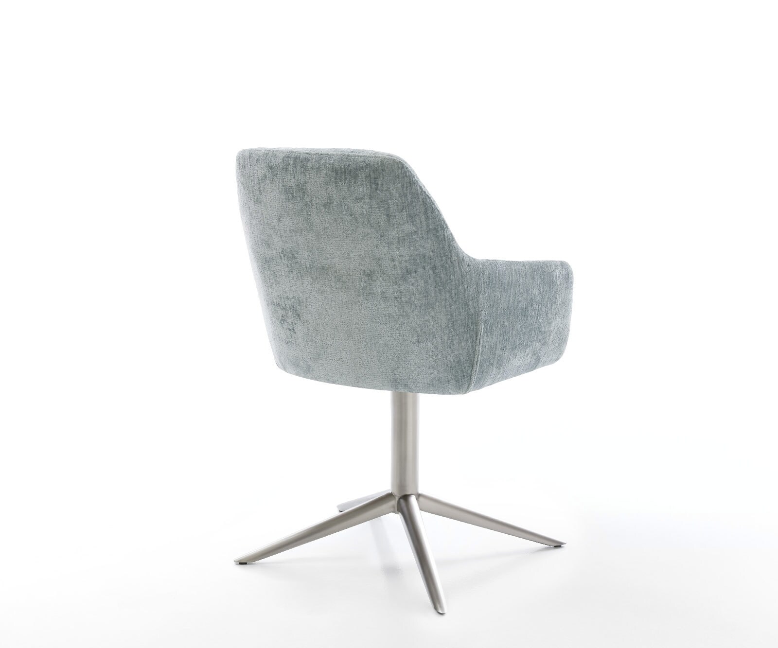 Drehstuhl Pejo-Flex Chenille Pastellblau Fußkreuz Edelstahl 360° drehbar Wippfunktion Taschenfederkern 4