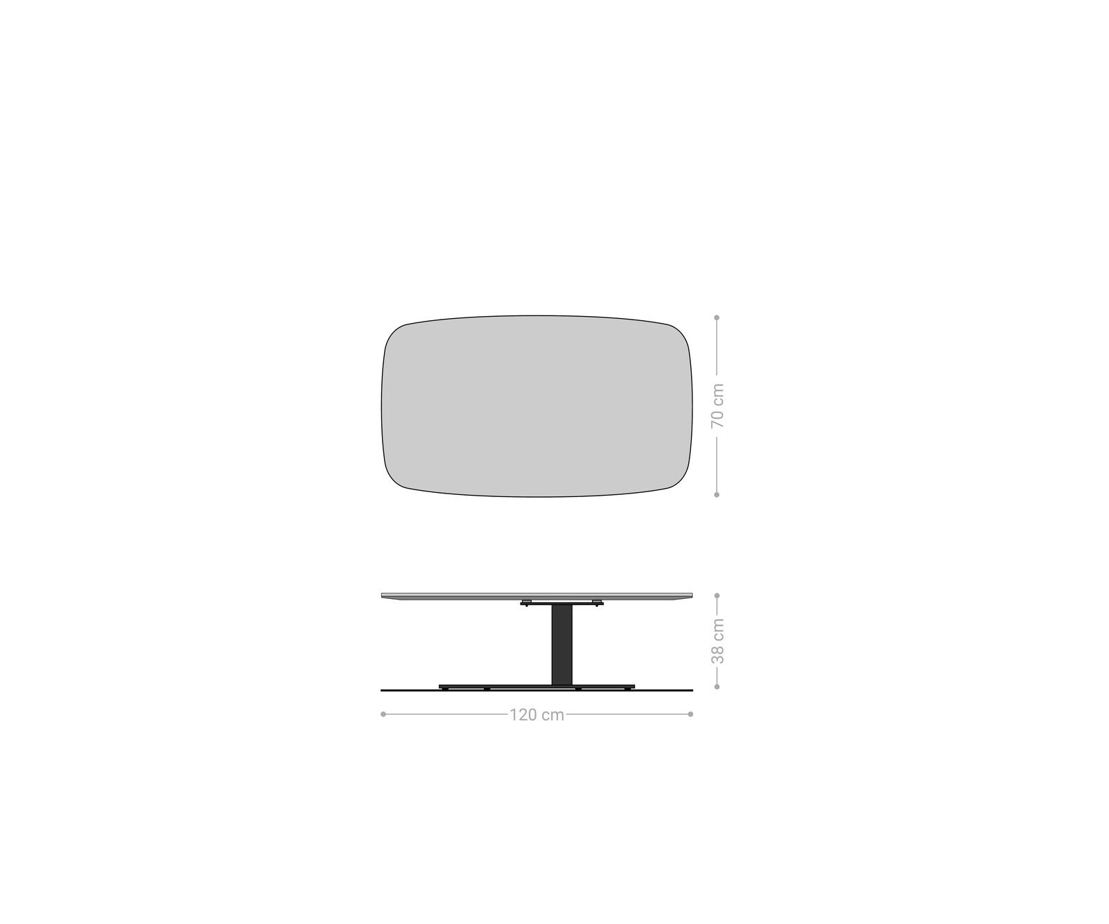 Table basse Edge bateau 120x70 cm céramique Emperador Extra Lucidato brun foncé Vibany acier inoxydable brossé 5