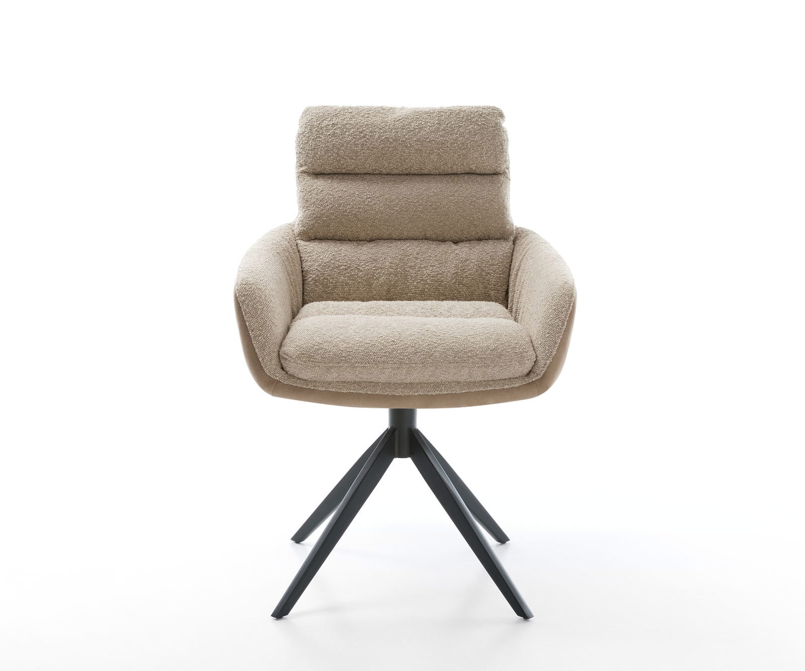 Drehstuhl Abelia-Flex mit Armlehnen Materialmix Schlamm Kreuzgestell breit Schwarz 360° drehbar 1 Drehstuhl Abelia-Flex mit Armlehnen Materialmix Schlamm Kreuzgestell breit Schwarz 360° drehbar 1