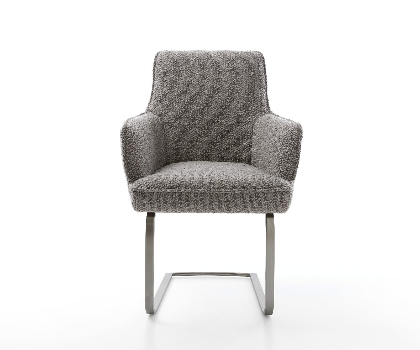 Cantilever Heira-Flex mit Armlehnen bouclé gris argenté pied cantilever plat grafiete ressorts ensachés 2