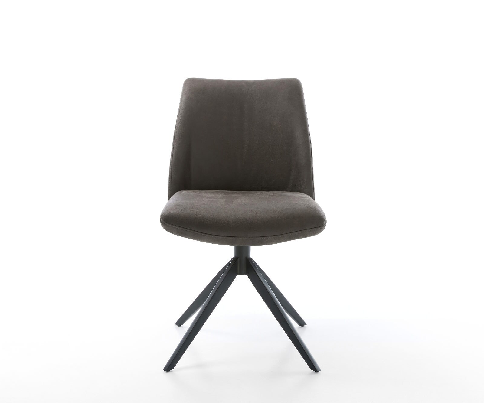 Chaise-pivotante Elso-Flex microvelours anthracite vintage pied croisé large noir pivotement sur 360° fonction bascule ressorts ensachés 1
